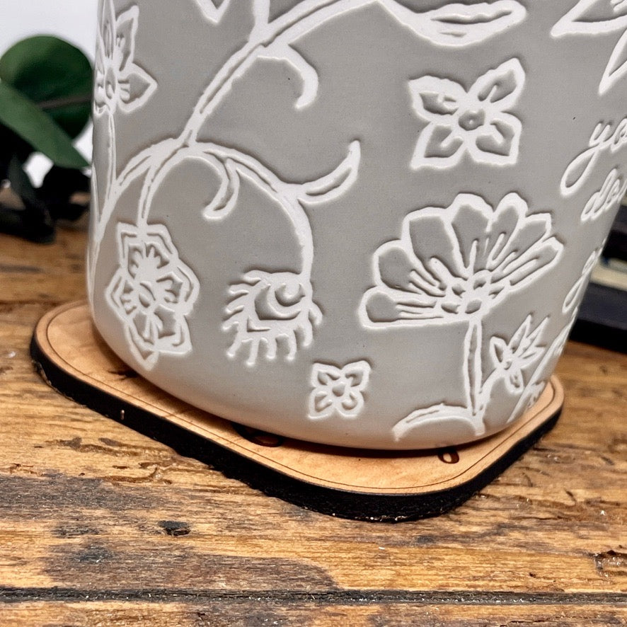 Genuine Leather Coasters with Couples Initials - Custom Couples Gift