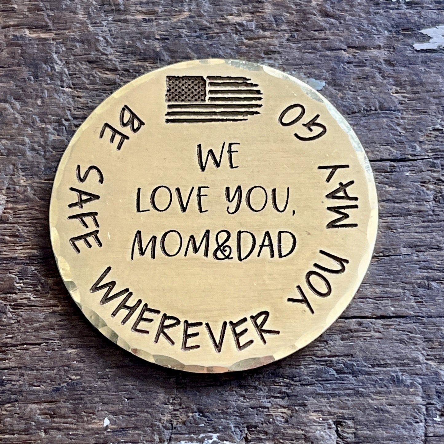 Pocket Hug Deployment Coin – Military Encouragement Gift for Son or Daughter