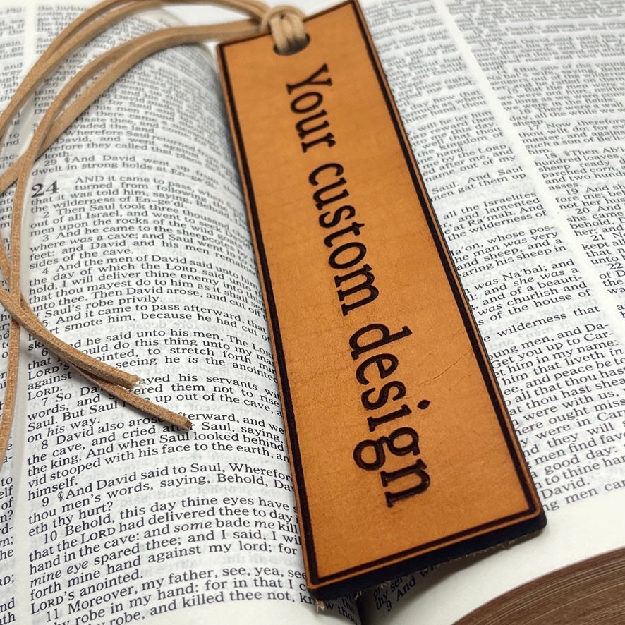 Custom Leather Bookmark – Personalized with Your Own Words, Quote, or Message
