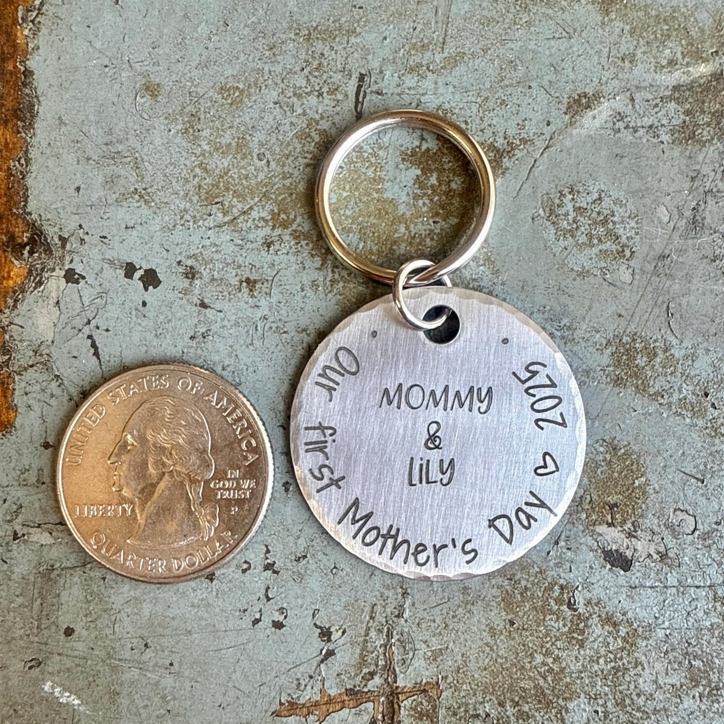 Our First Mother's Day Silver Keychain - Sentimental Gifts for Mom - First Mothers Day Gift for New Moms