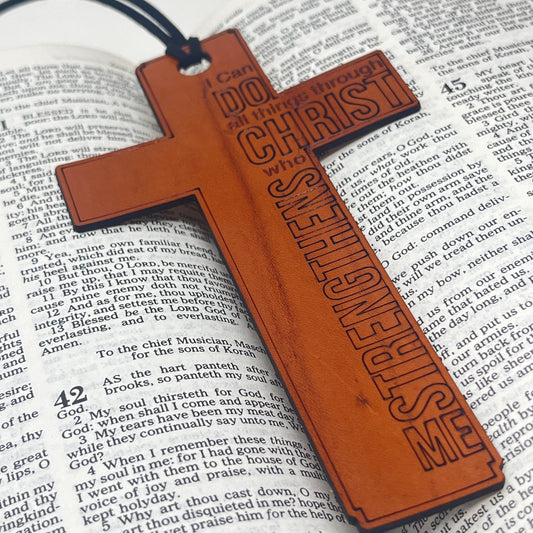 I Can Do All Things Through Christ Philippians 4 13 Cross Bookmark, Gift for Christian Men Bible Bookmark