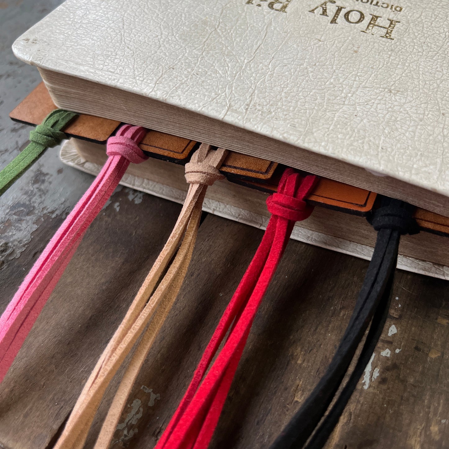 “She is Clothed in Strength & Dignity” Leather Bookmark – Proverbs Comfort Gift