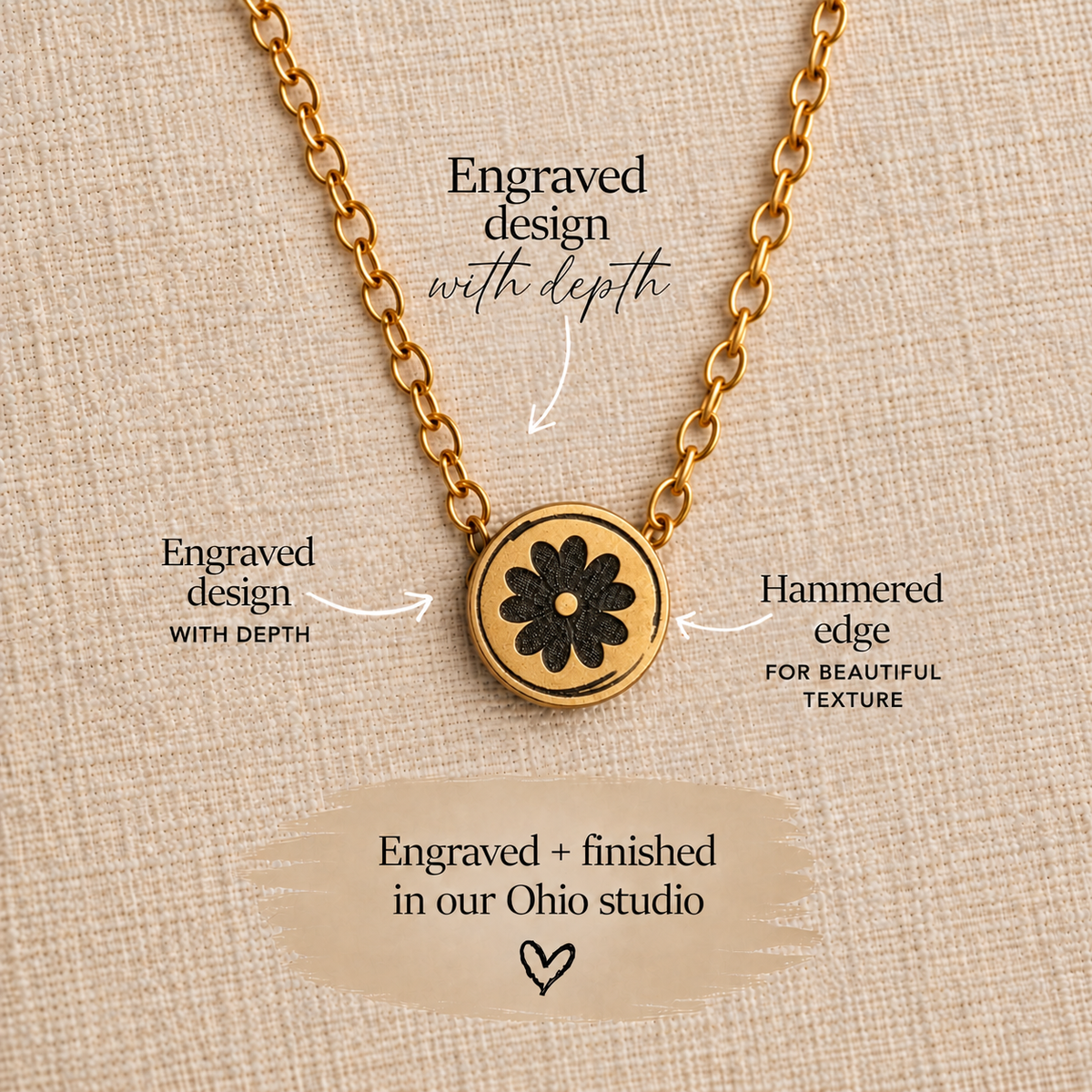 Keep Growing Flower Necklace | Engraved Keepsake Necklace