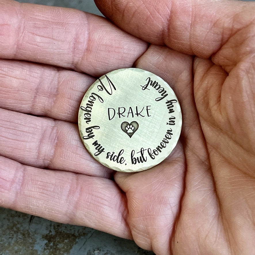 Pet Memorial Coin – Personalized Comfort Token in Solid Brass