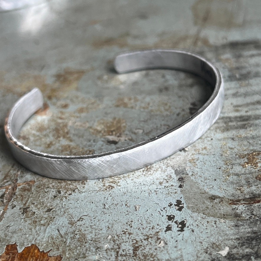 Secret Message Aluminum Cuff Bracelet | Personalized Inspirational Jewelry for Her | Brushed Satin
