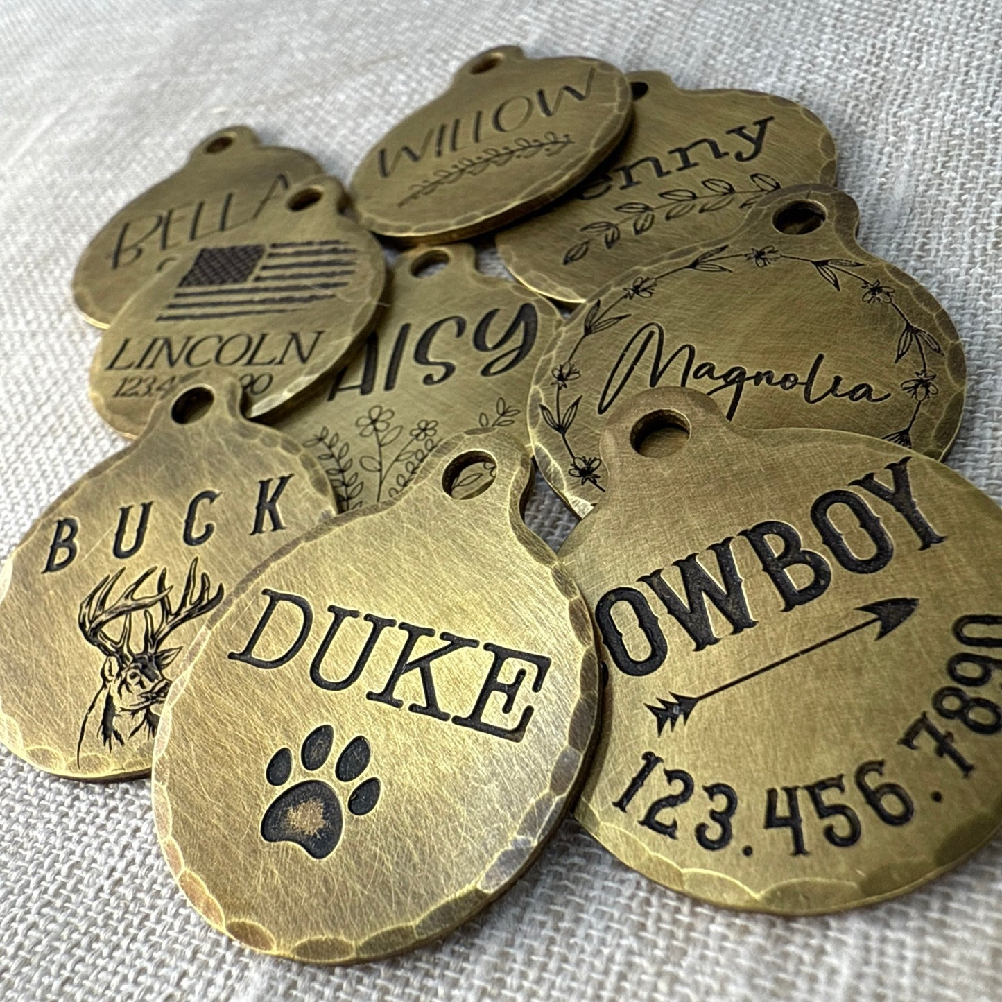 Medium Dog Tag with Arrow Design