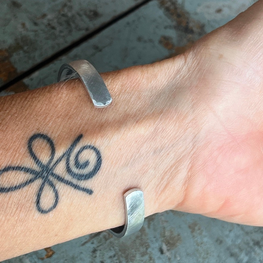 Secret Message Aluminum Cuff Bracelet | Personalized Inspirational Jewelry for Her | Brushed Satin