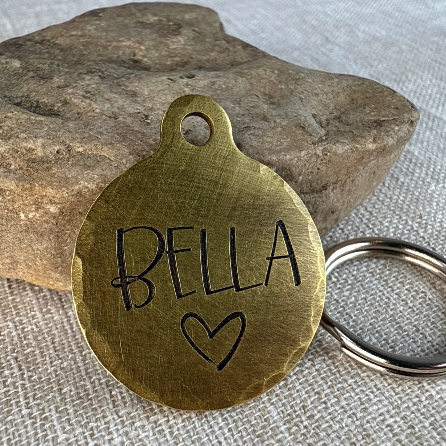Medium Dog Tag with Heart Design