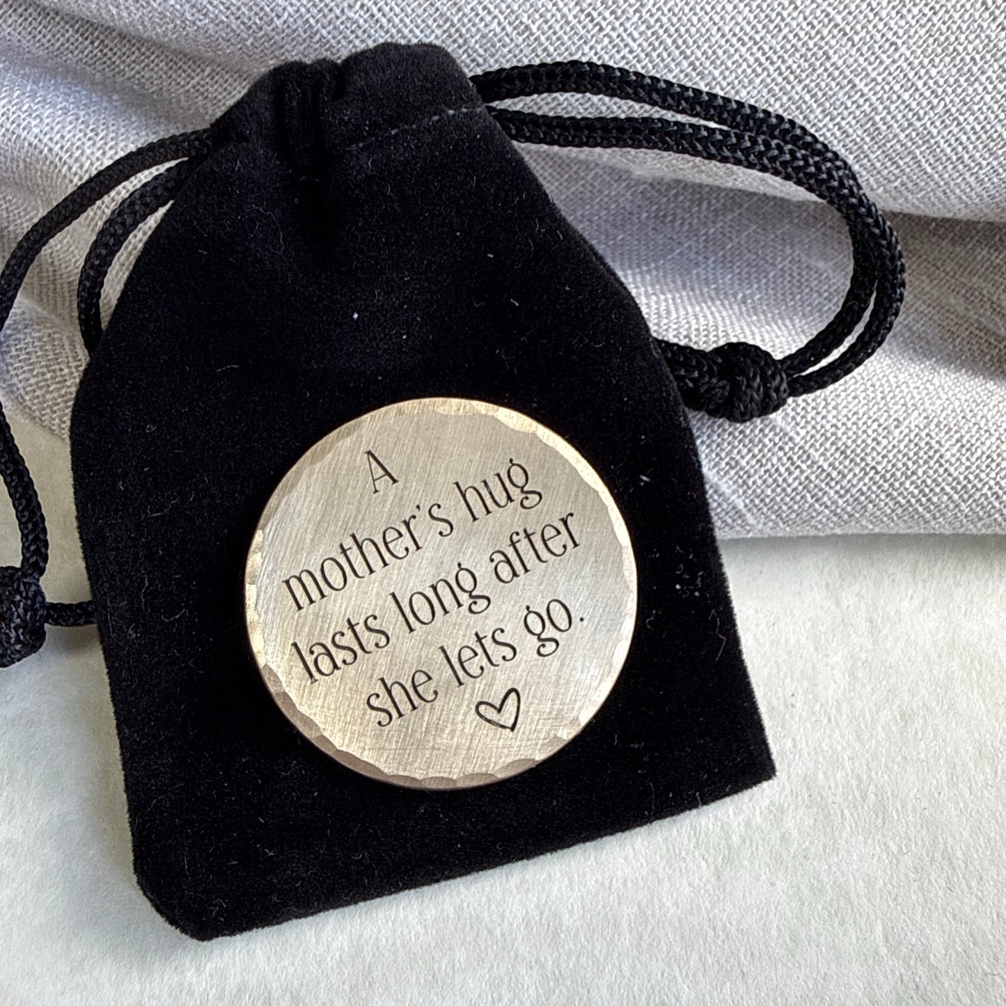 A Mother’s Hug Lasts Long After She Lets Go — Memorial Keepsake Coin