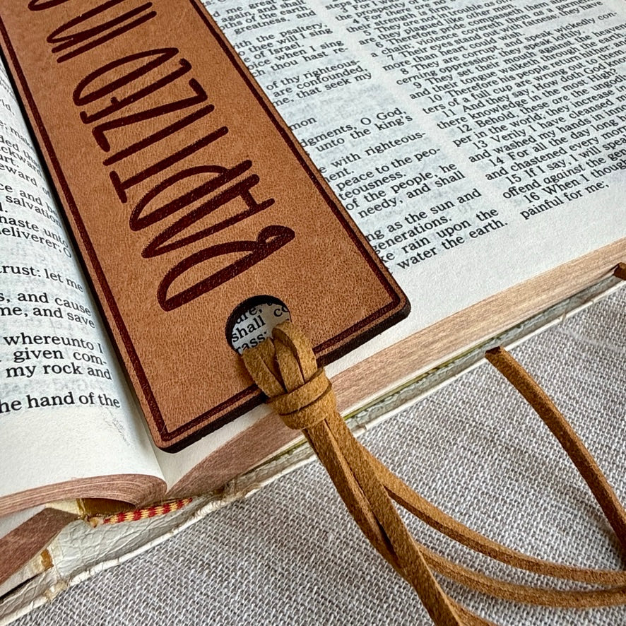 Baptized in Christ — Leather Bookmark