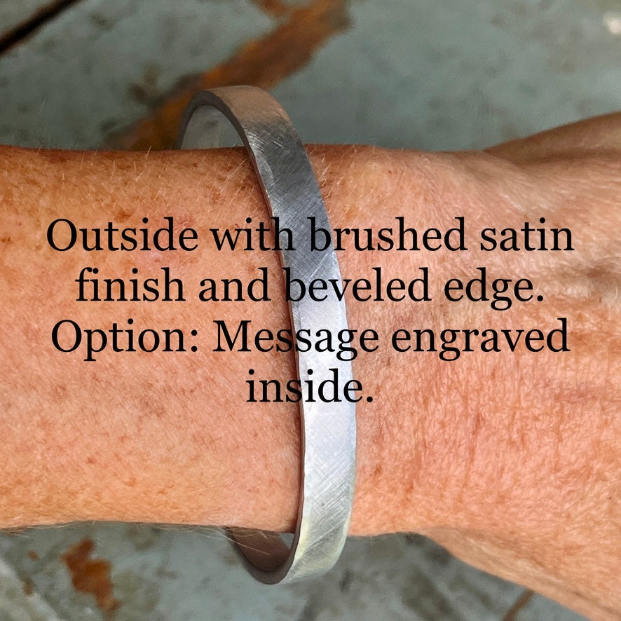 Secret Message Aluminum Cuff Bracelet | Personalized Inspirational Jewelry for Her | Brushed Satin