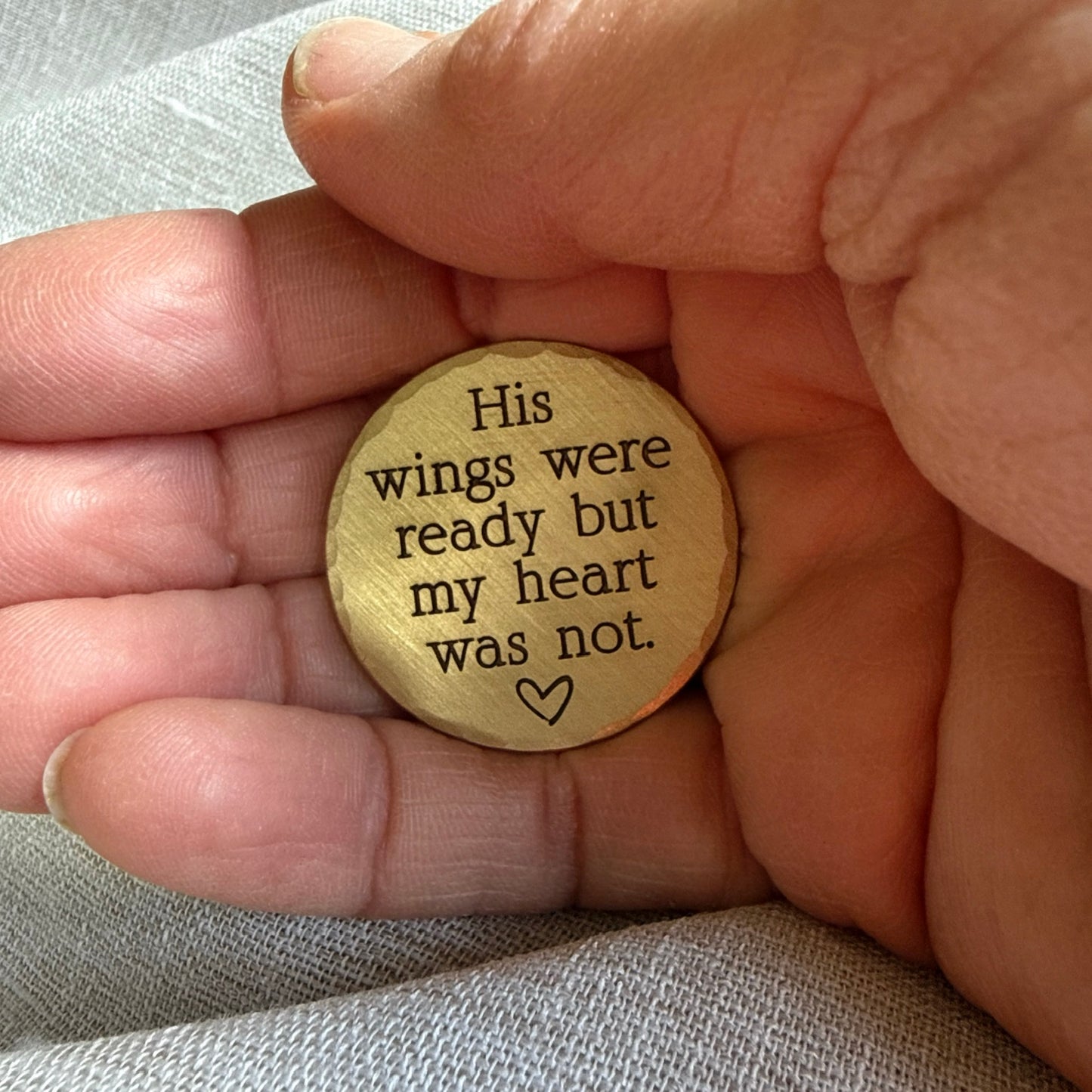 His Wings Were Ready — Memorial Keepsake Coin