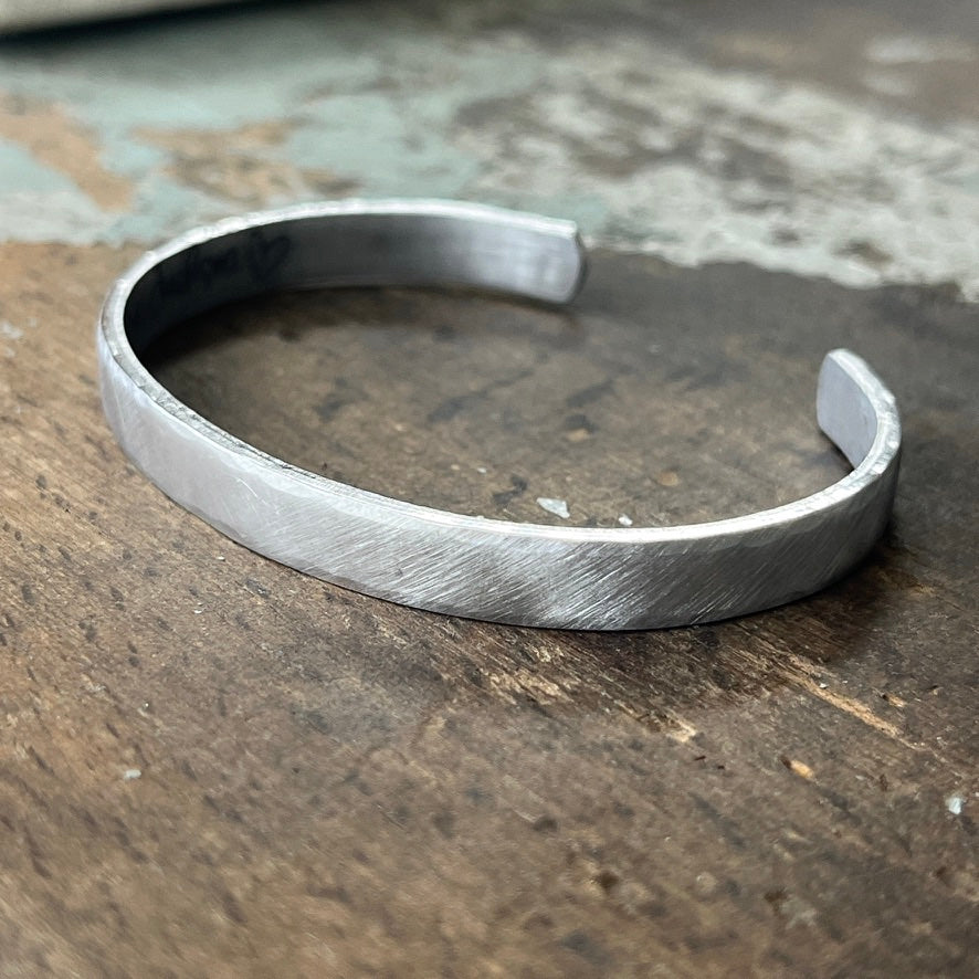 Secret Message Aluminum Cuff Bracelet | Personalized Inspirational Jewelry for Her | Brushed Satin