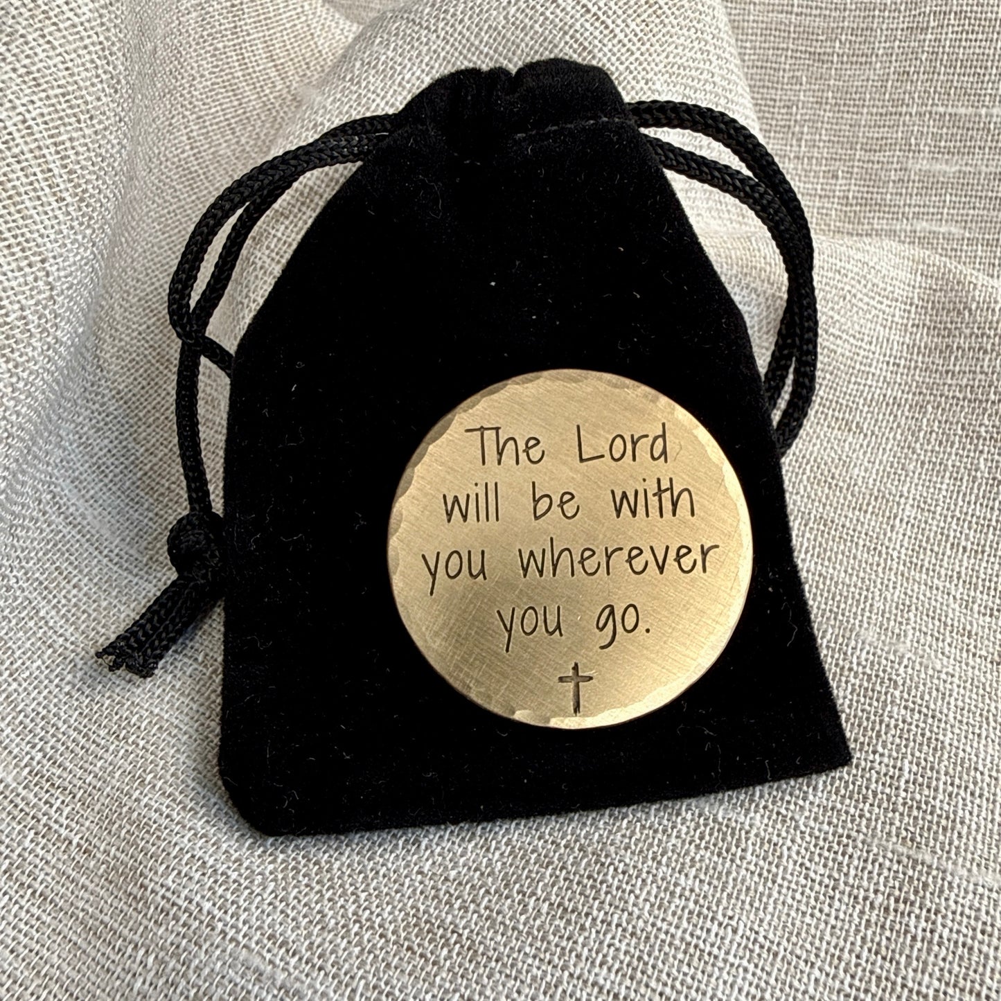 Thinking of You Encouragement Coin — Joshua 1:9 Scripture Keepsake