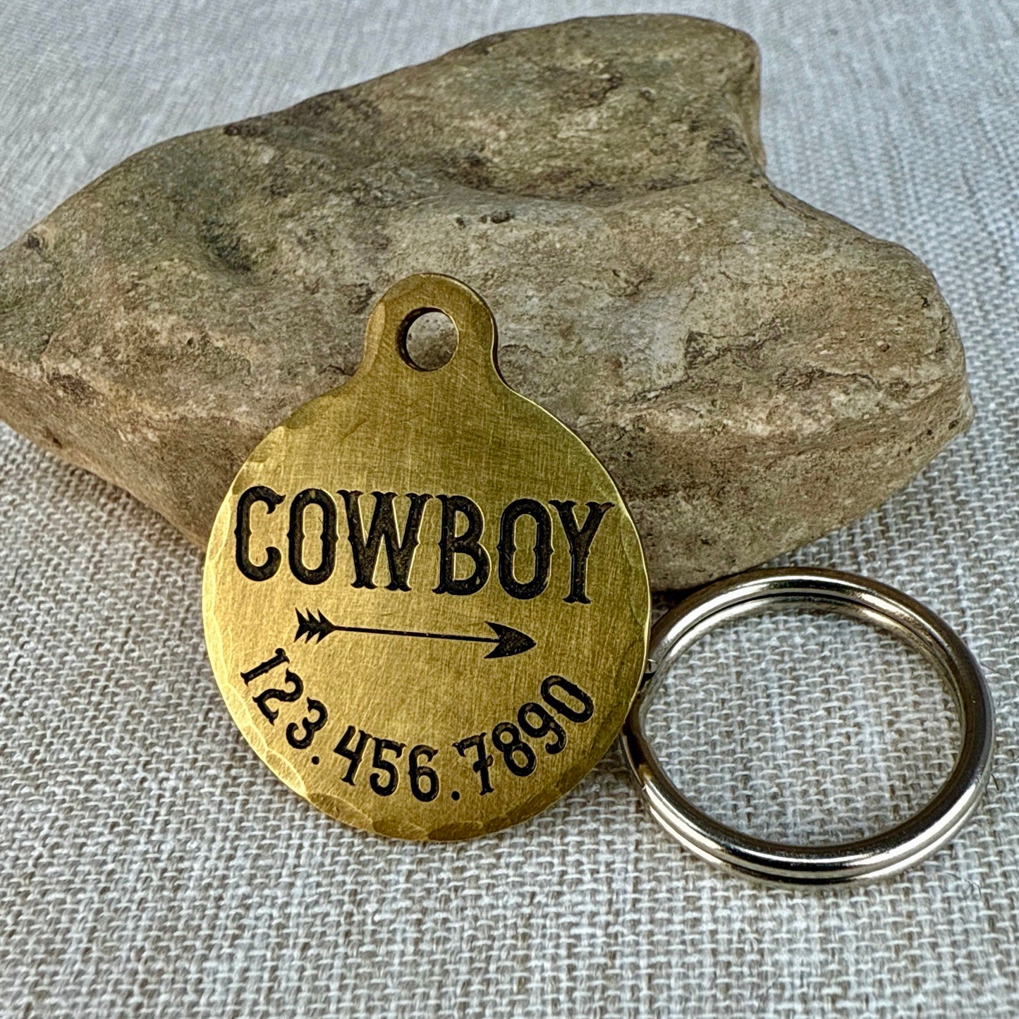 Medium Dog Tag with Arrow Design