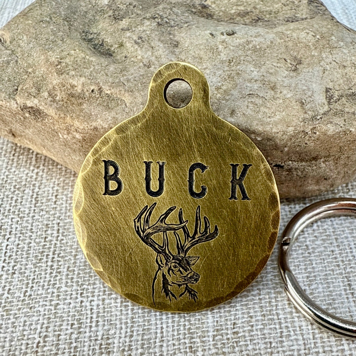 Medium Dog Tag with Deer Head Design