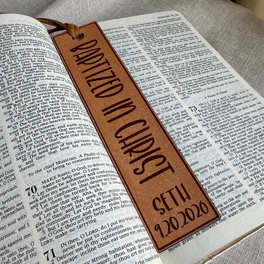 Baptized in Christ — Leather Bookmark