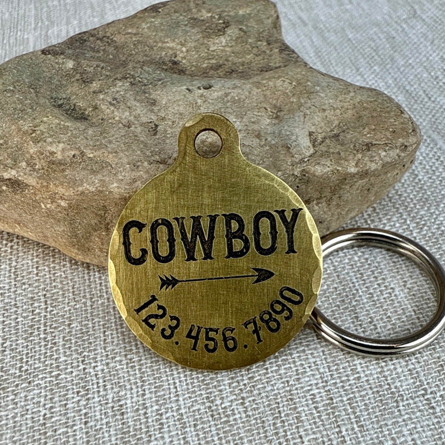 Medium Dog Tag with Arrow Design