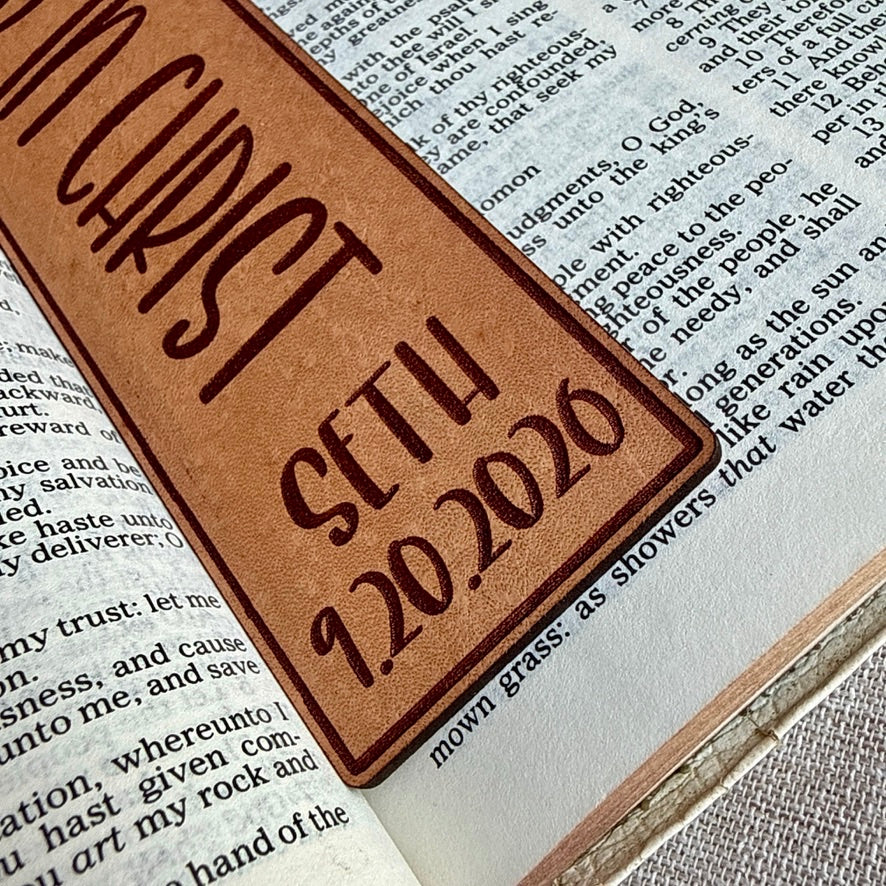 Baptized in Christ — Leather Bookmark