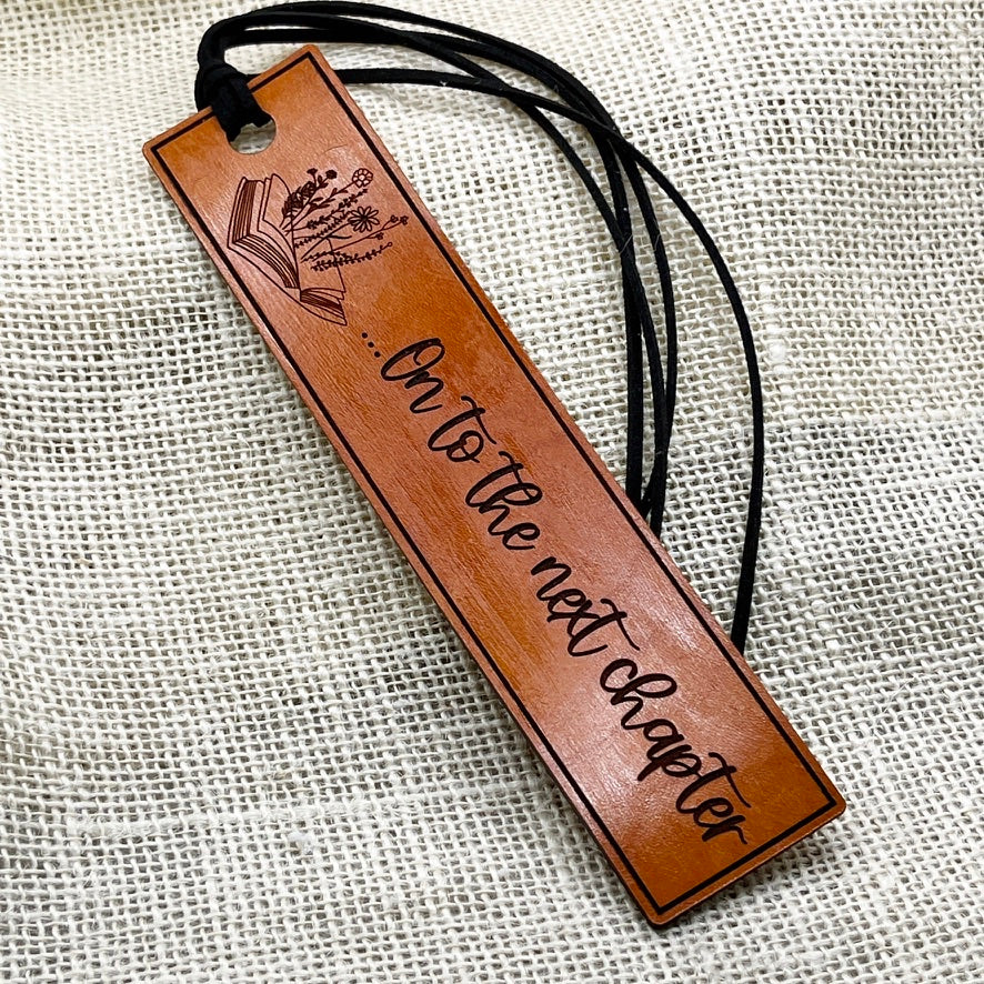 Leather Bookmark – Onto the Next Chapter - Encouraging Gift