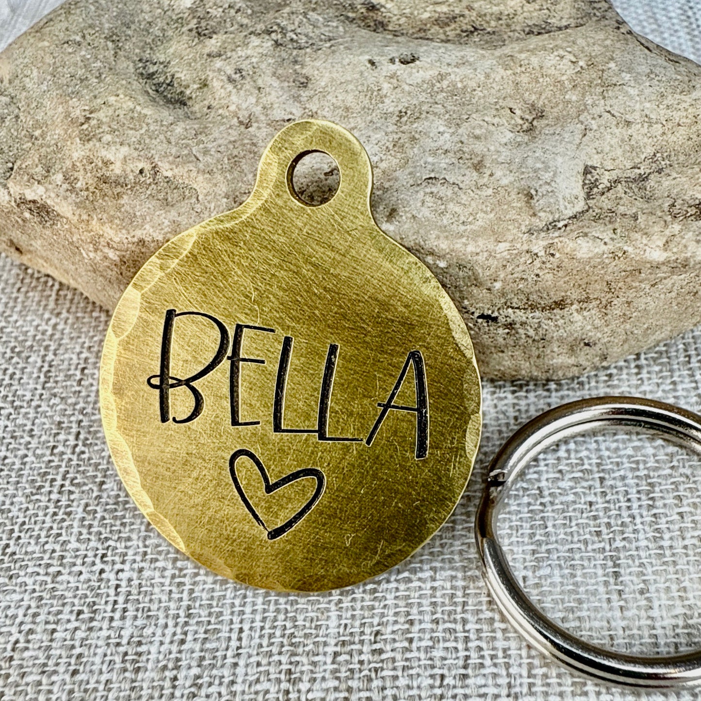 Medium Dog Tag with Heart Design