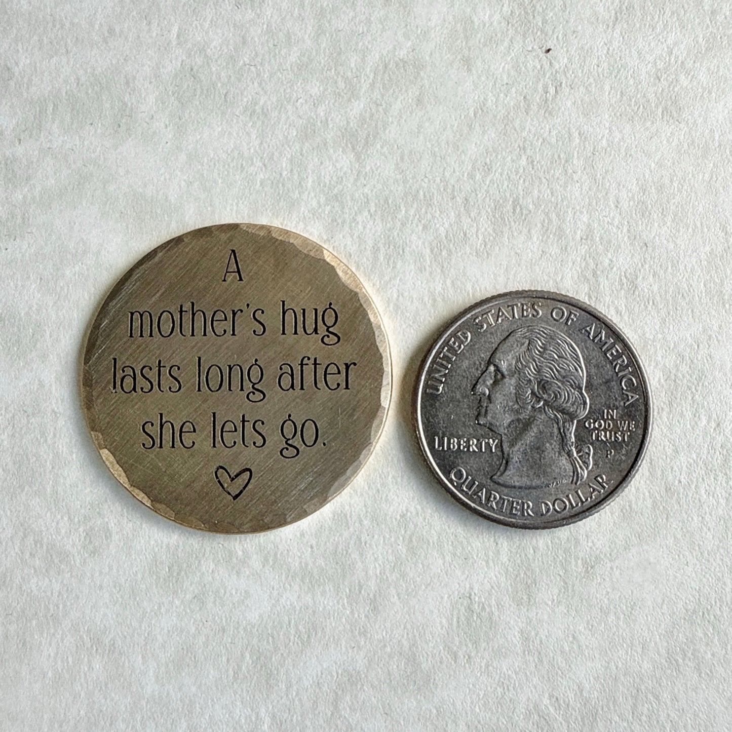 A Mother’s Hug Lasts Long After She Lets Go — Memorial Keepsake Coin