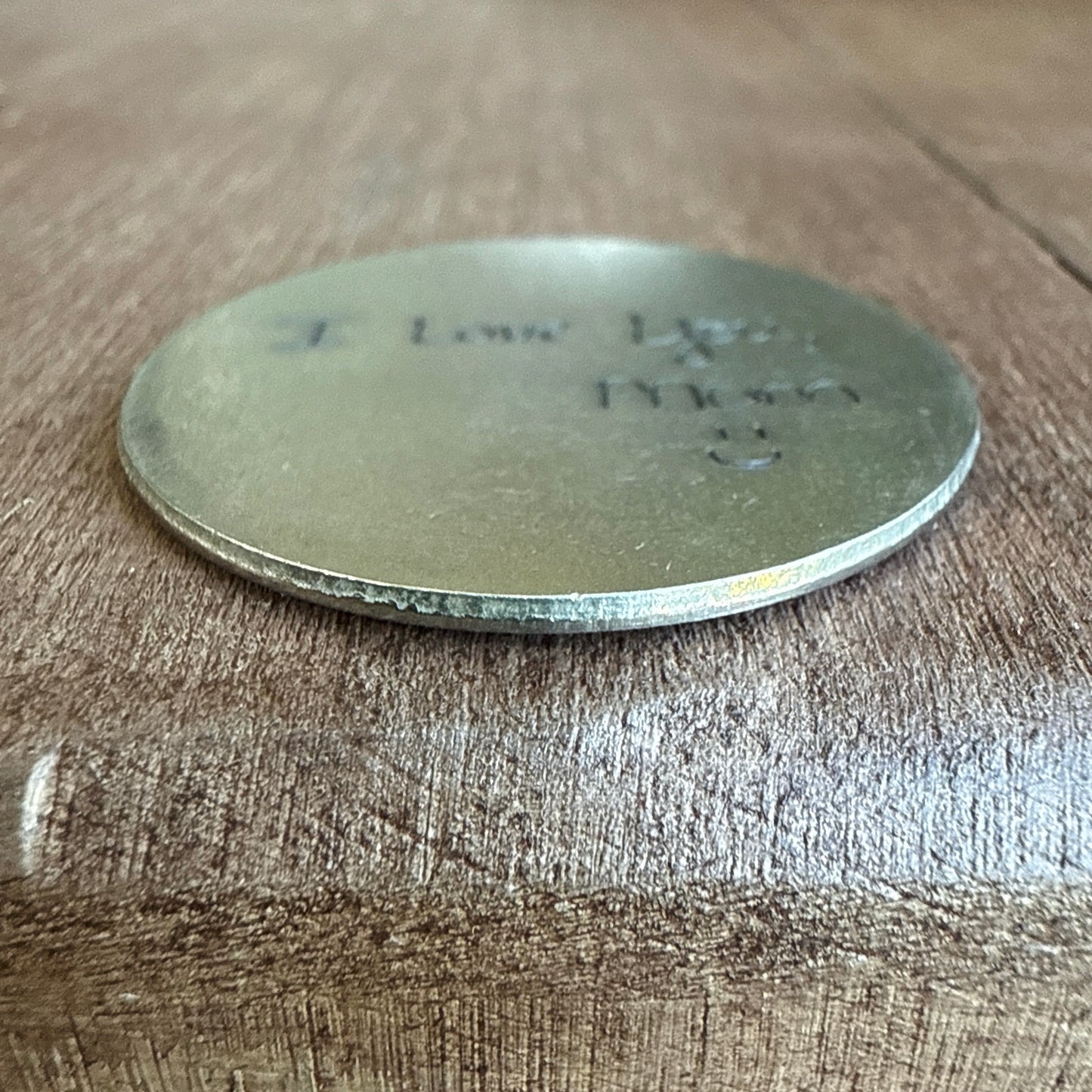 Real Handwriting Coin  – Your Handwriting on a Token - Engraved with Your Words - Engraved Gifts