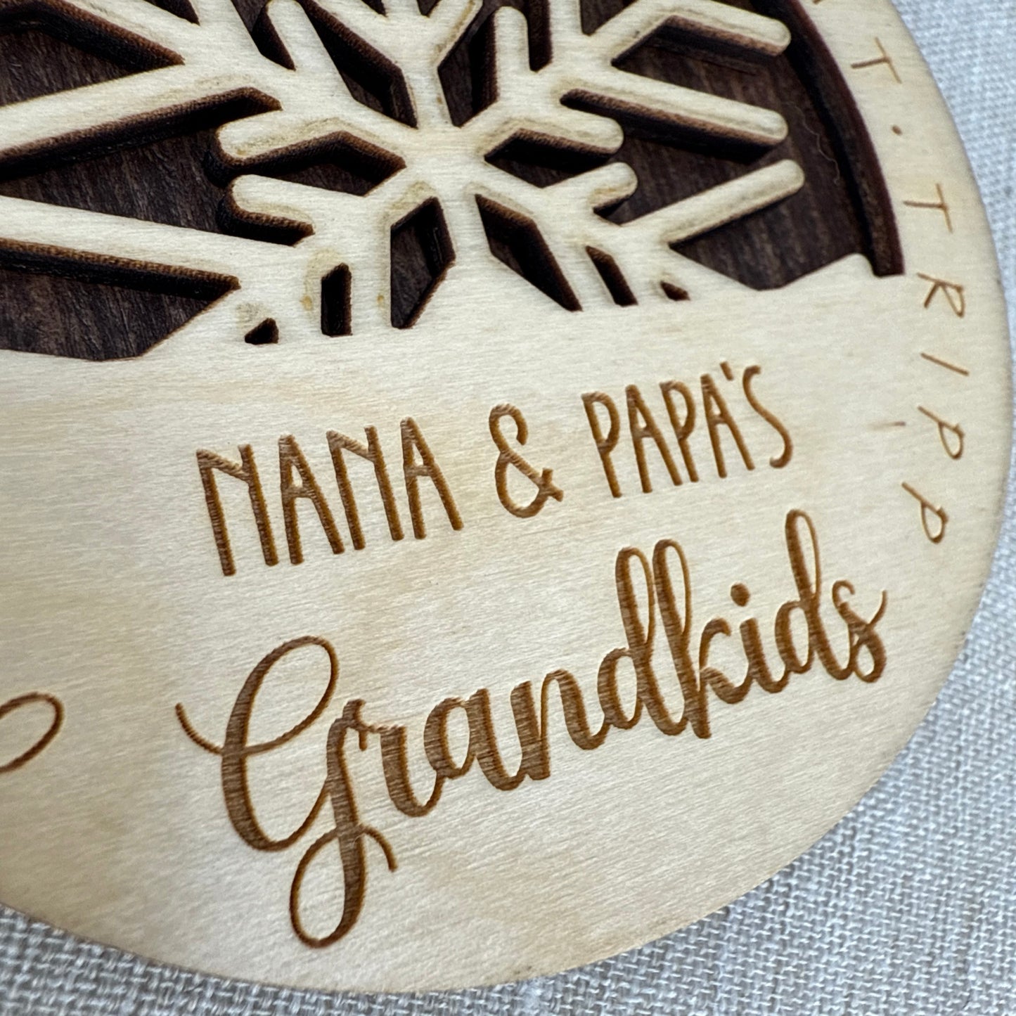 Grandparents Personalized Snowflake Ornament with Grandkids’ Names