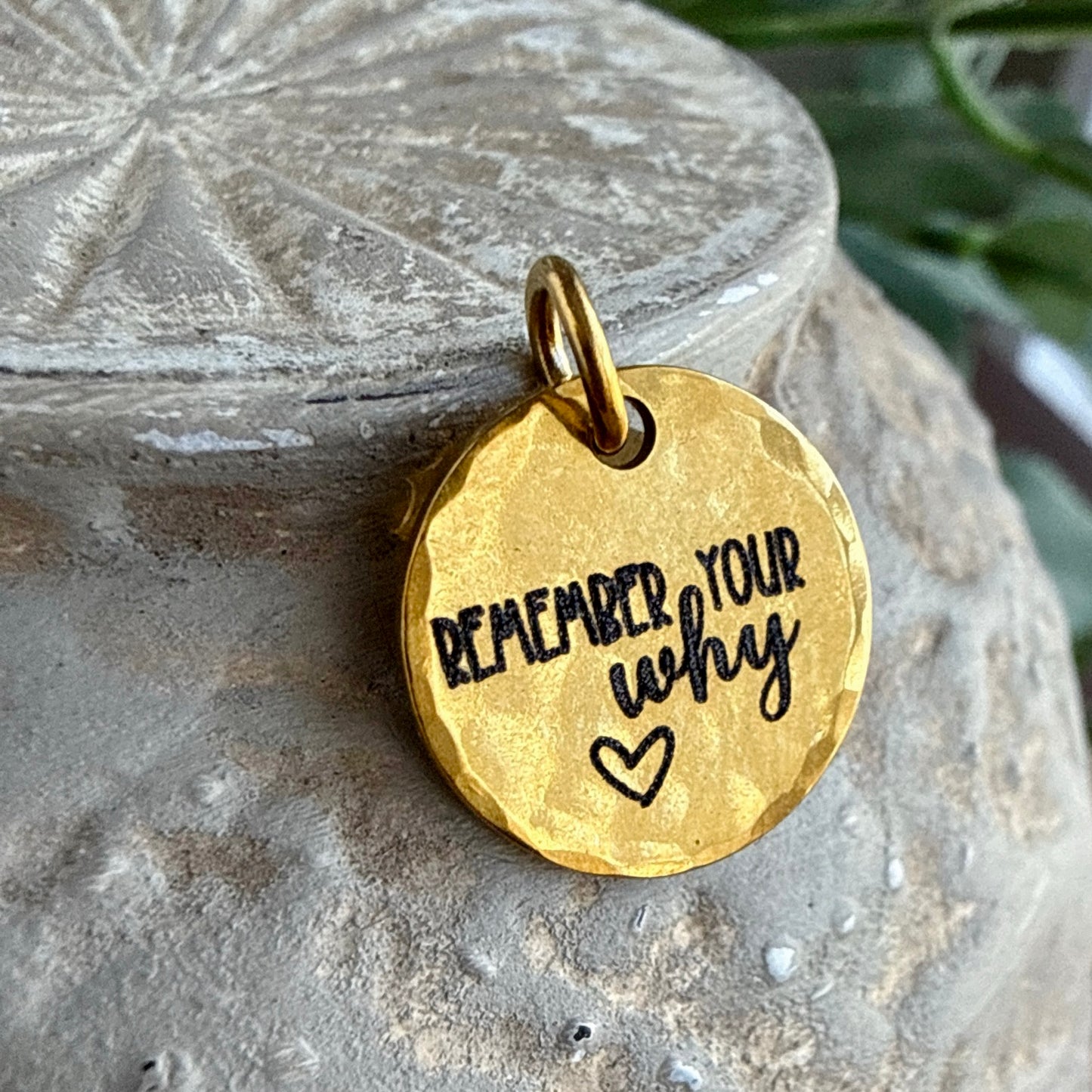 Remember Your Why Charm | Inspirational Gold Motivation Jewelry