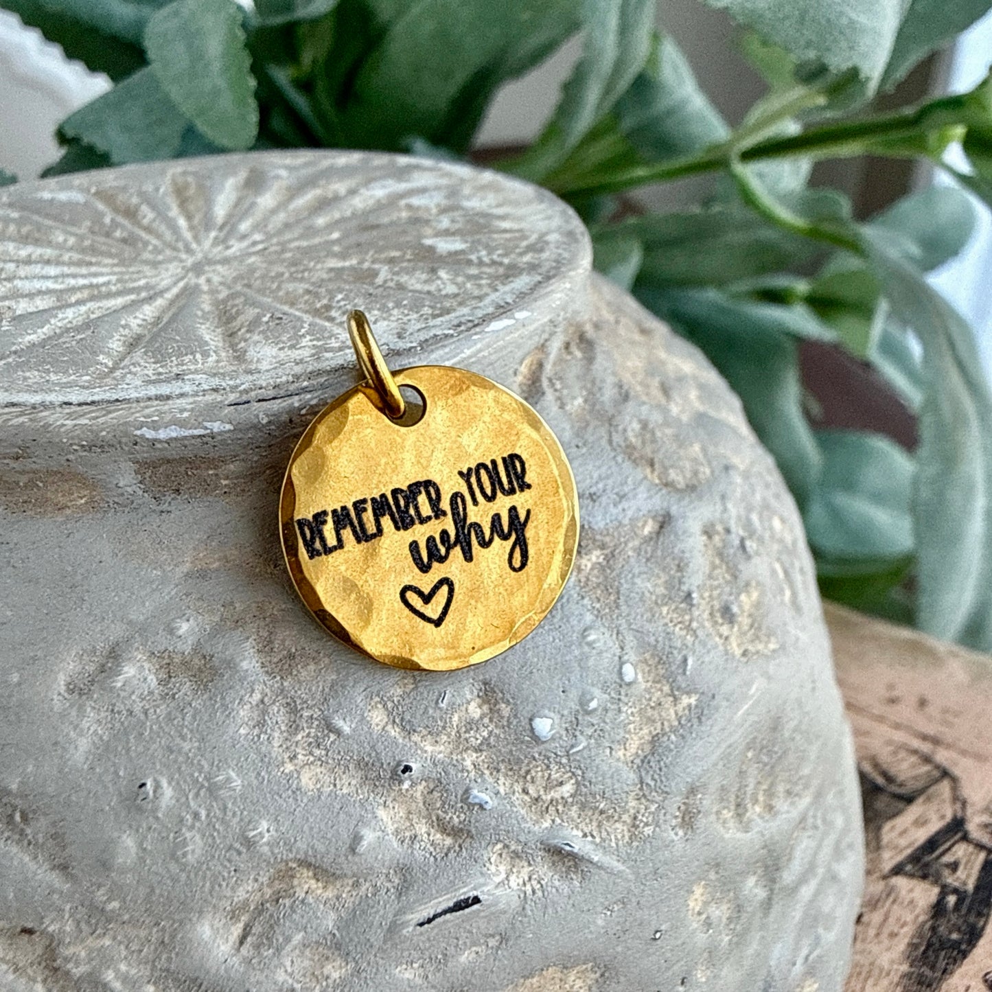 Remember Your Why Charm | Inspirational Gold Motivation Jewelry