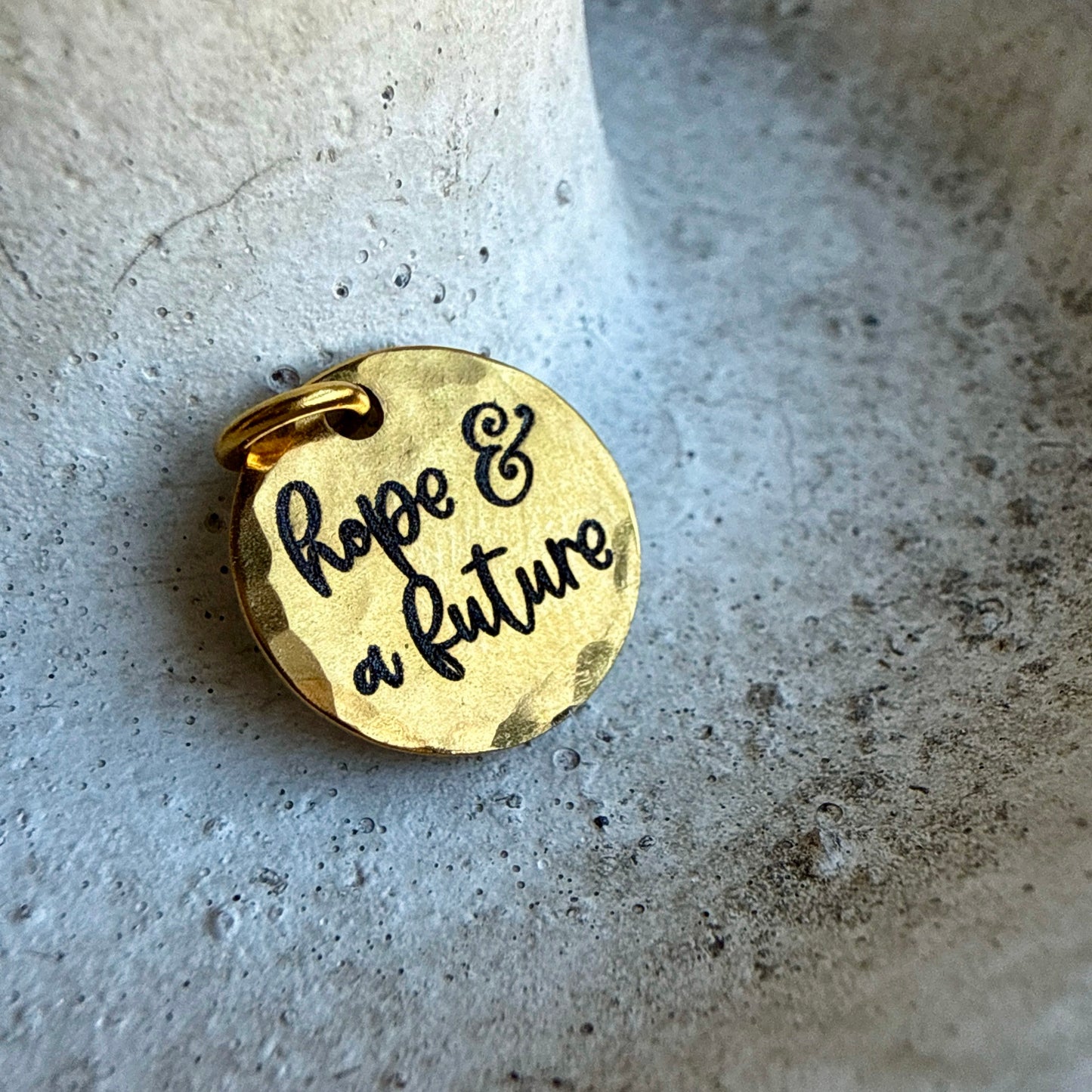 Hope & A Future Charm | Christian Scripture Gold Jewelry
