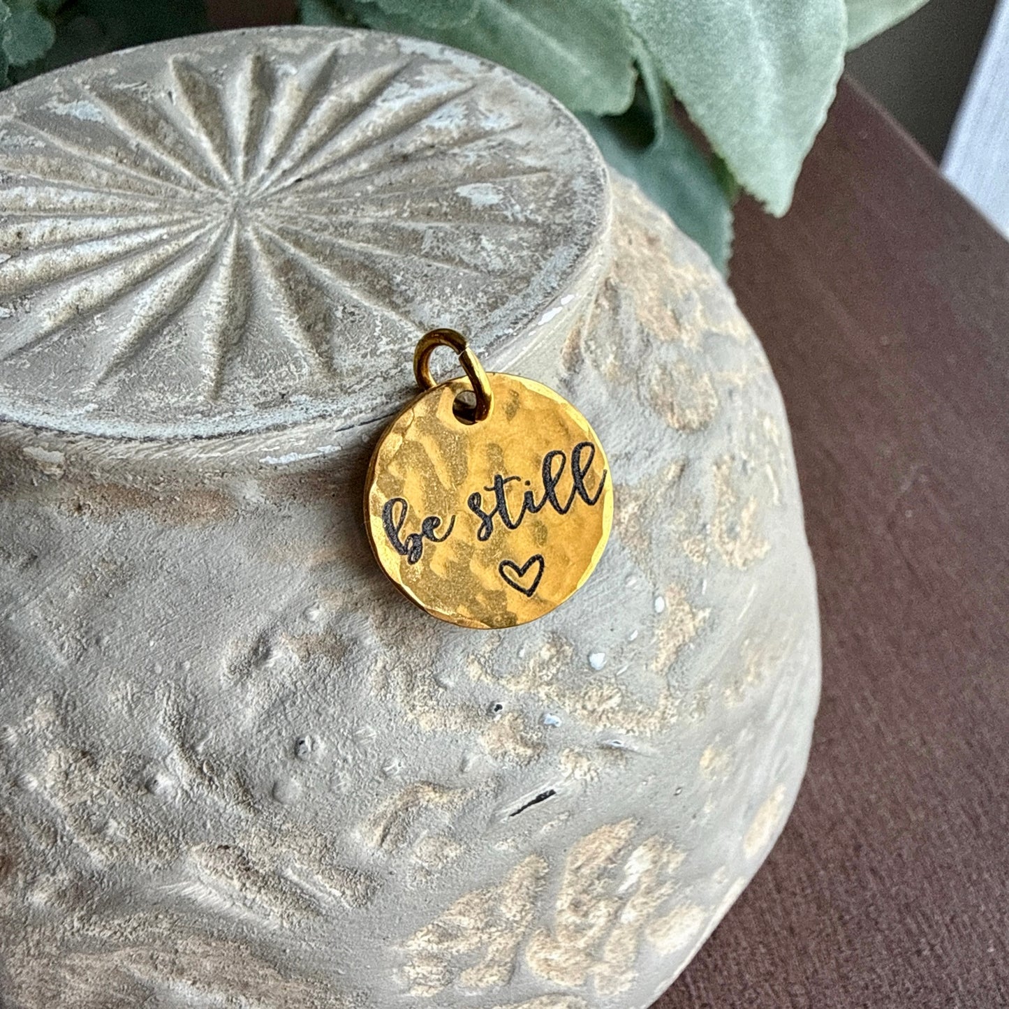 Be Still Charm | Christian Faith Gold Jewelry