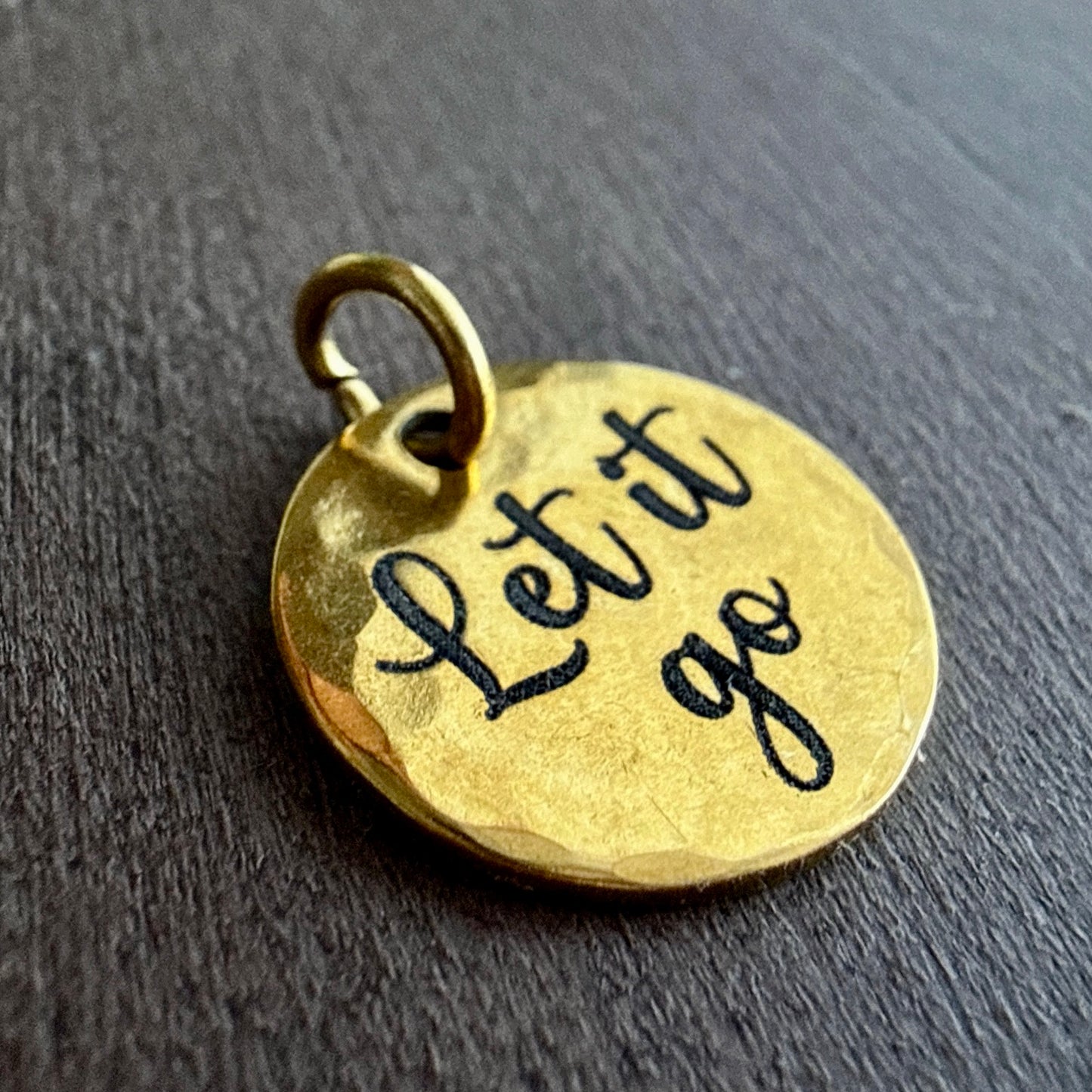 Let It Go Charm | Inspirational Gold Encouragement Jewelry