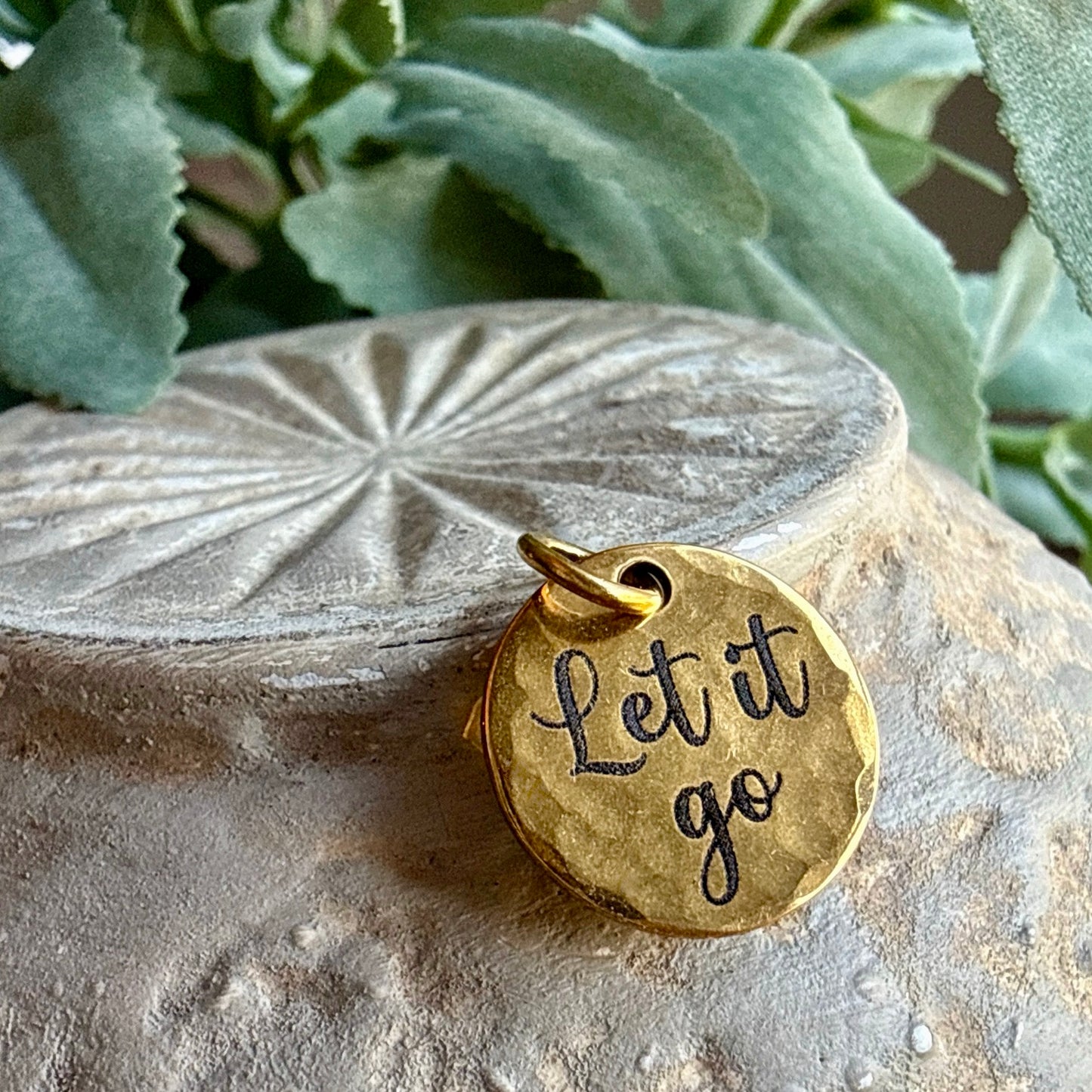 Let It Go Charm | Inspirational Gold Encouragement Jewelry