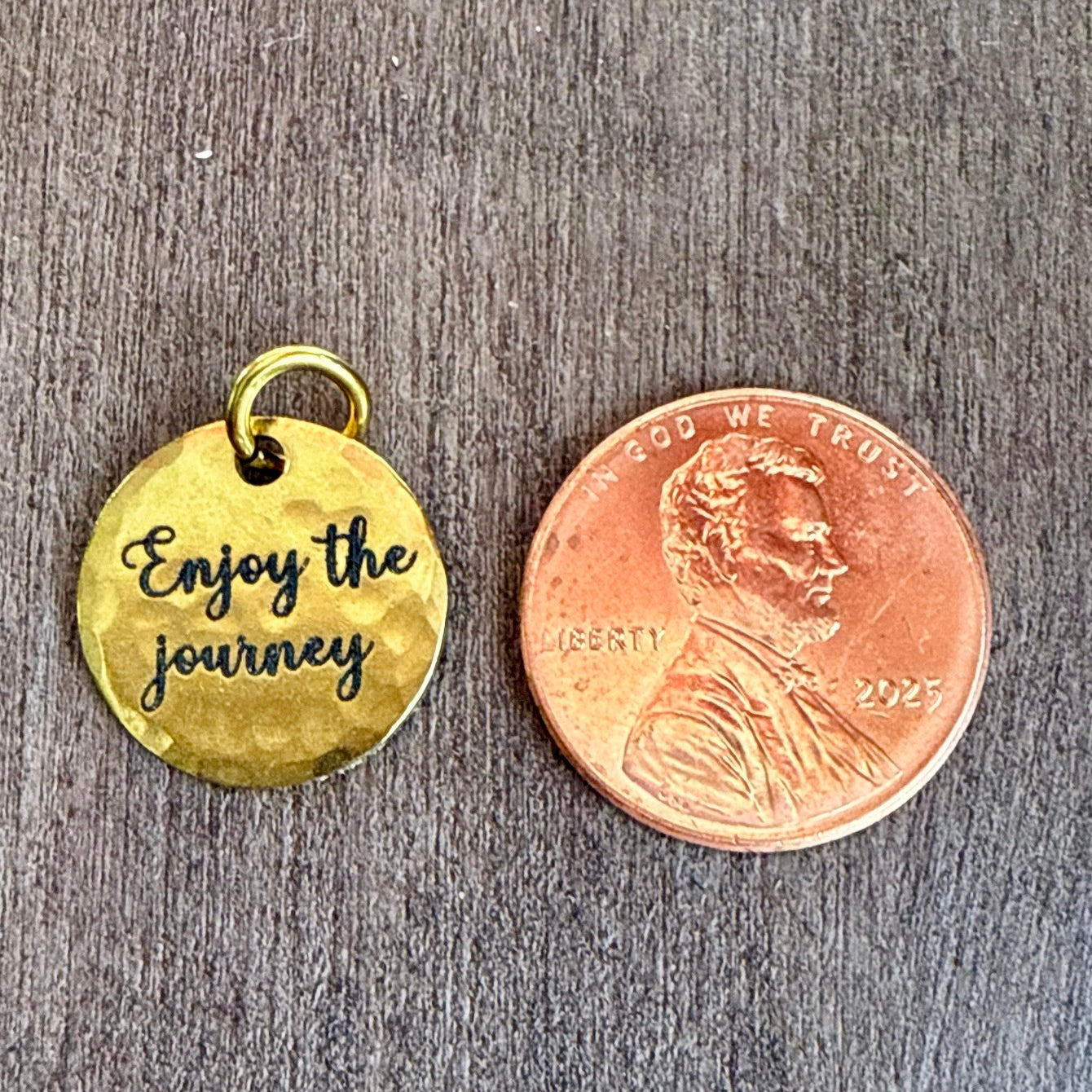 Enjoy the Journey Charm | Inspirational Gold Jewelry Add-On