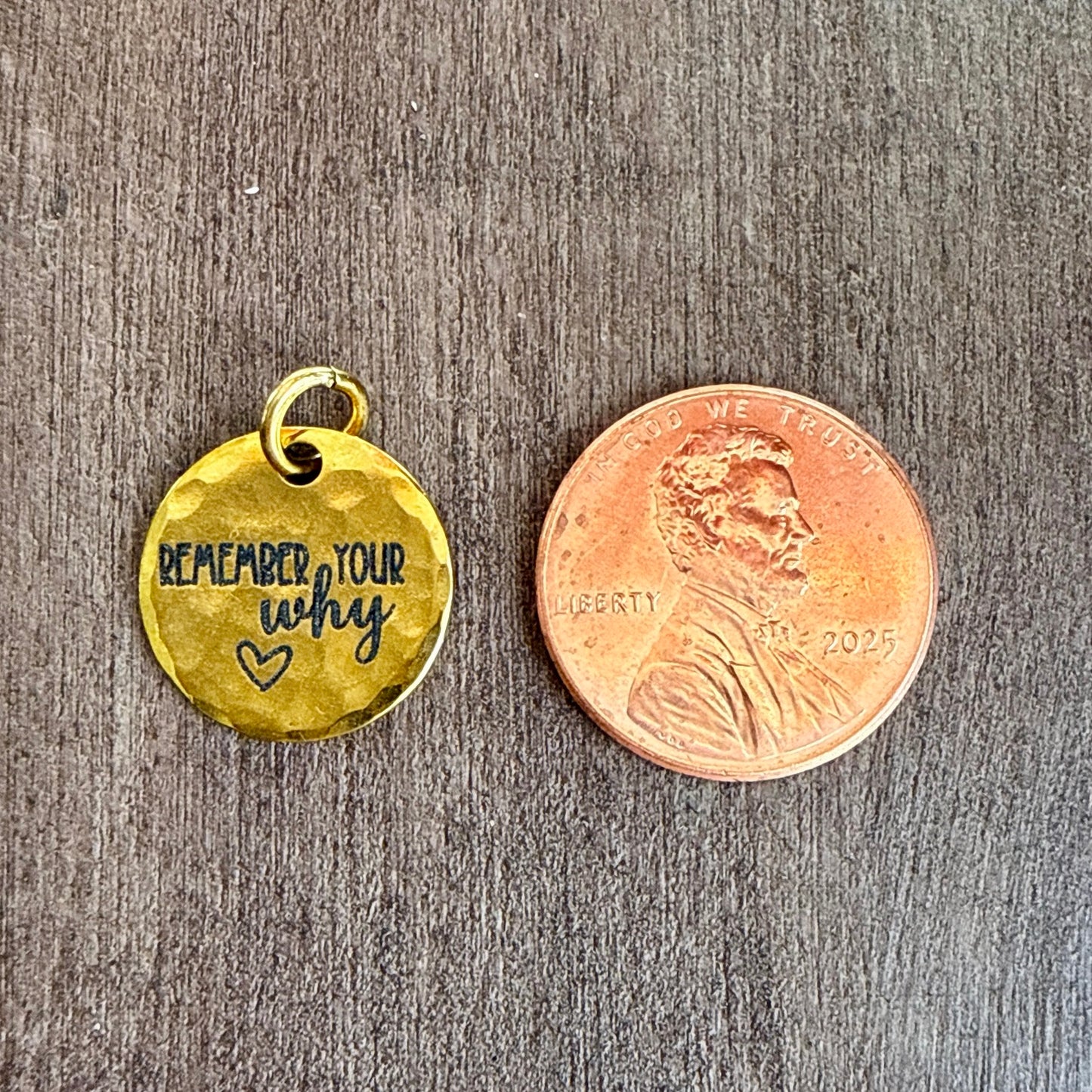 Remember Your Why Charm | Inspirational Gold Motivation Jewelry