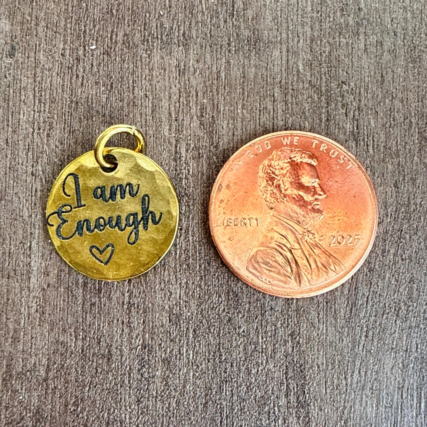 I Am Enough Charm | Inspirational Affirmation Gold Jewelry