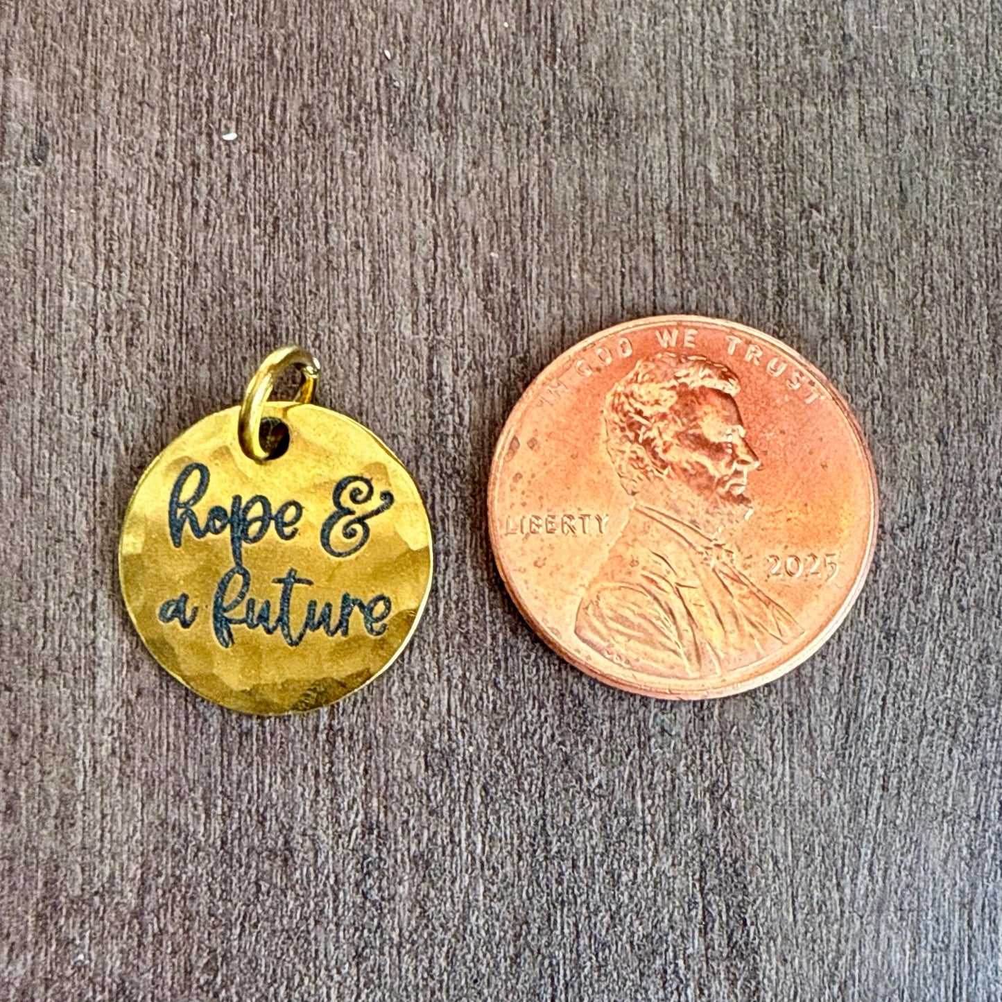Hope & A Future Charm | Christian Scripture Gold Jewelry