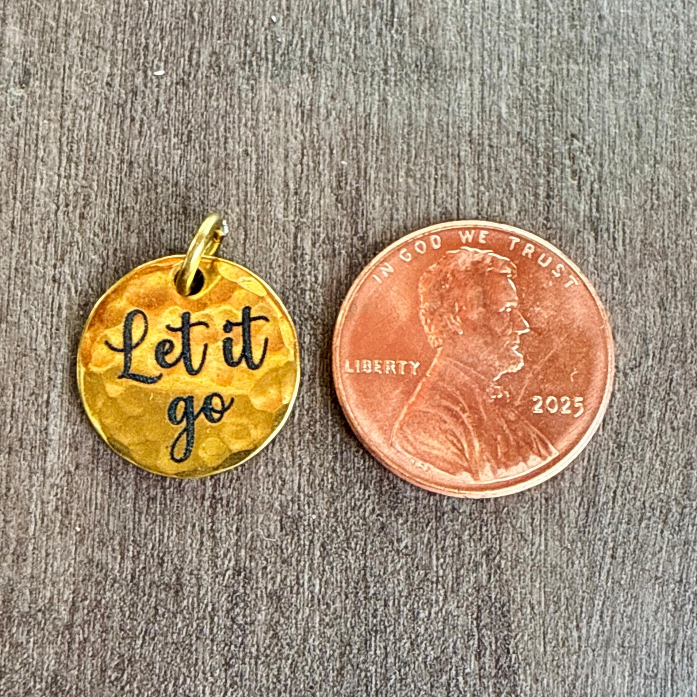 Let It Go Charm | Inspirational Gold Encouragement Jewelry