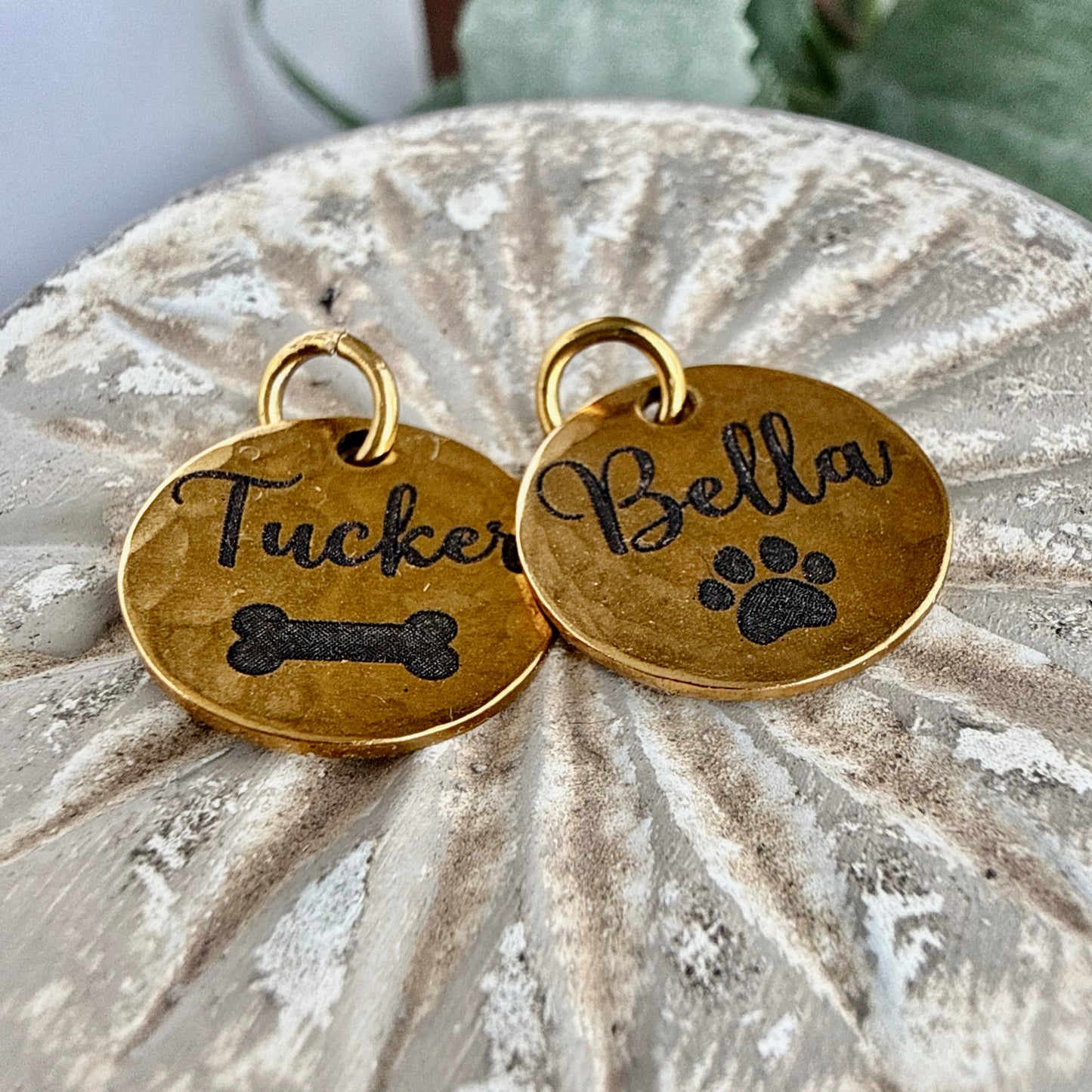 Personalized Dog Name Charm | Paw Print or Bone Keepsake