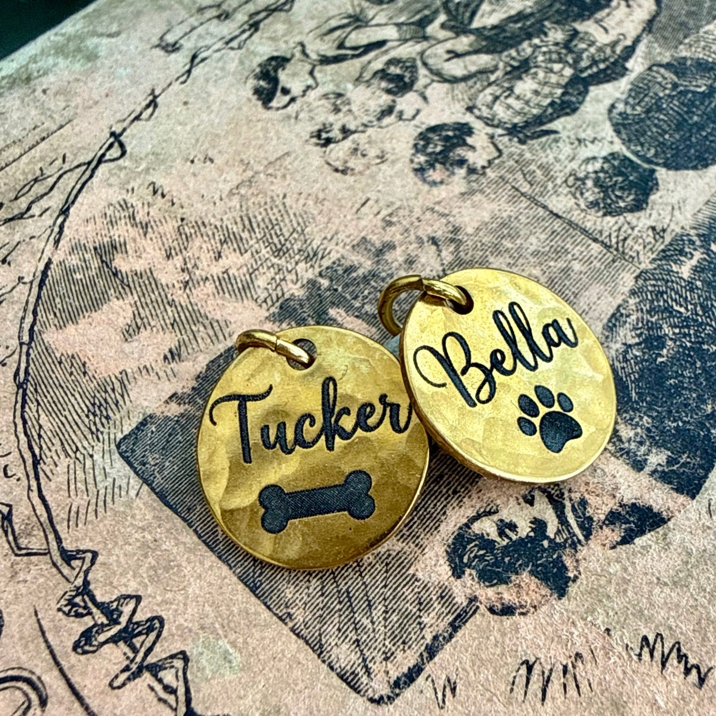 Personalized Dog Name Charm | Paw Print or Bone Keepsake