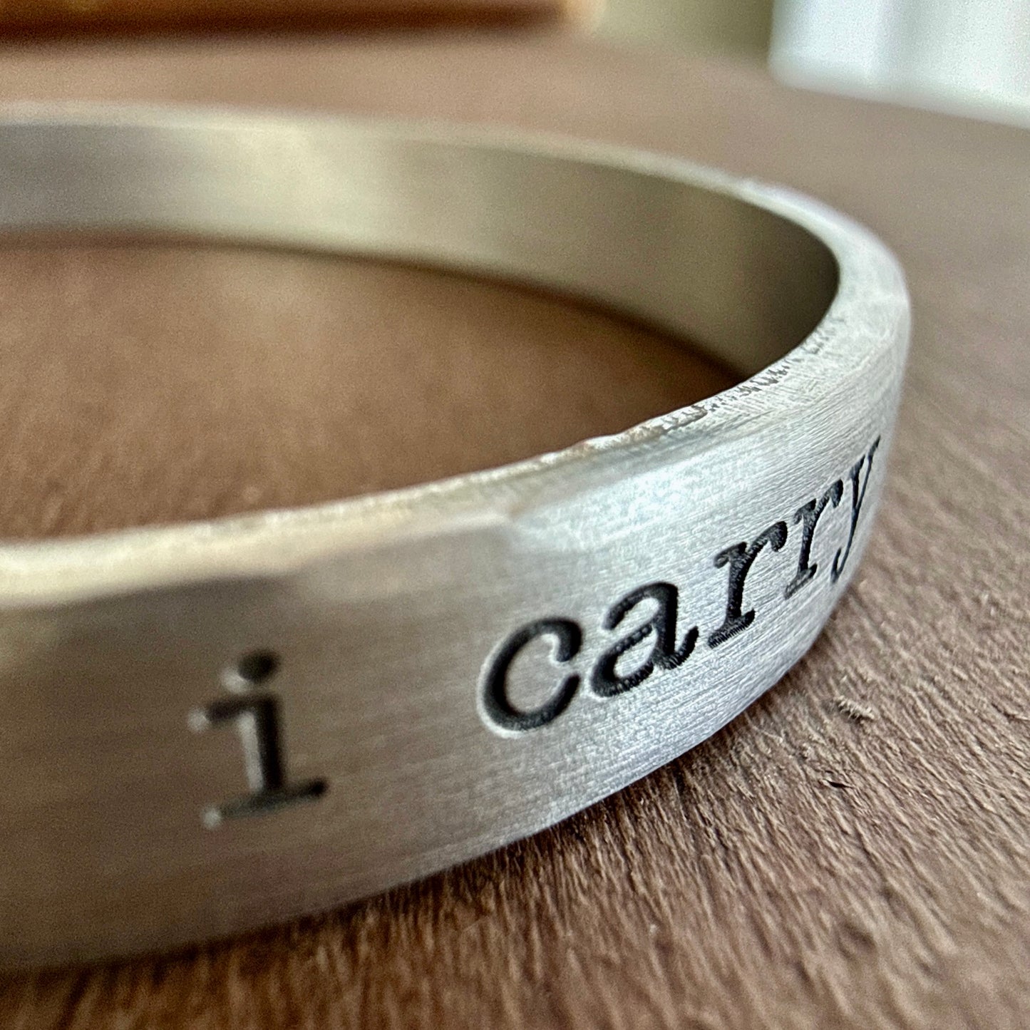 “I Carry Your Heart” Engraved Cuff Bracelet | Meaningful Love Quote | Gift for the One You Love