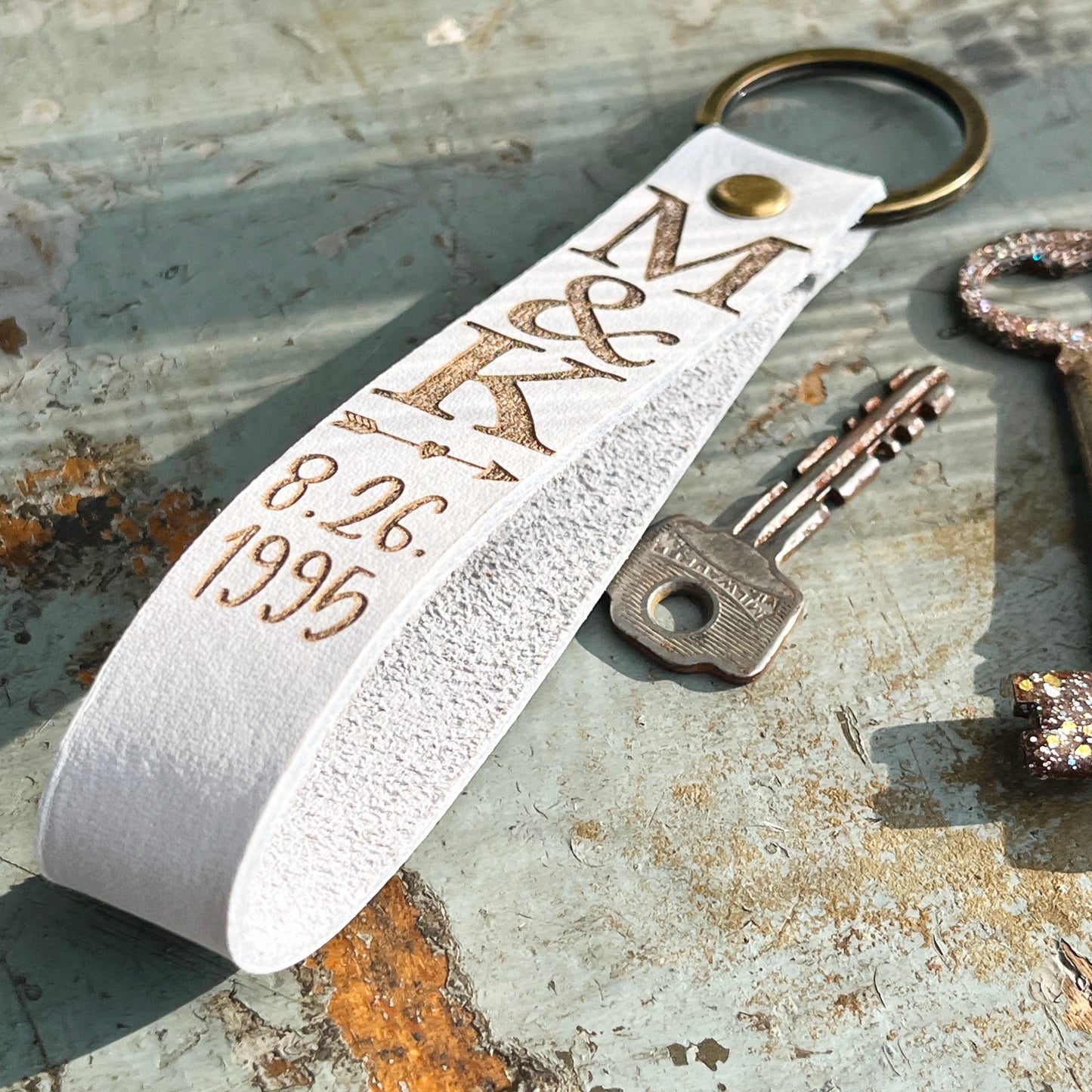 Couples Keychain, Leather Anniversary Gifts for Her, Gifts for Boyfriend, Gifts for Girlfriend