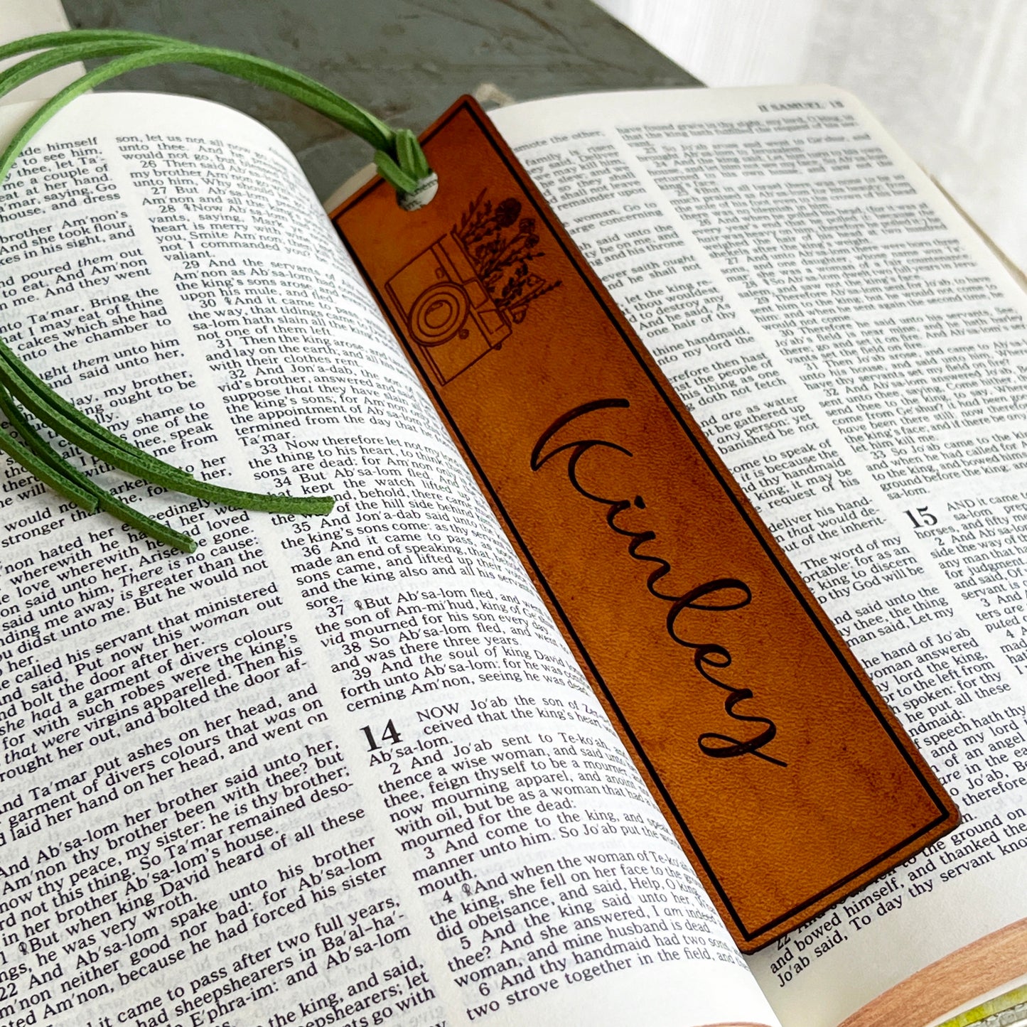 Custom Leather Bookmarks, Personalized Name Gifts for Photographers