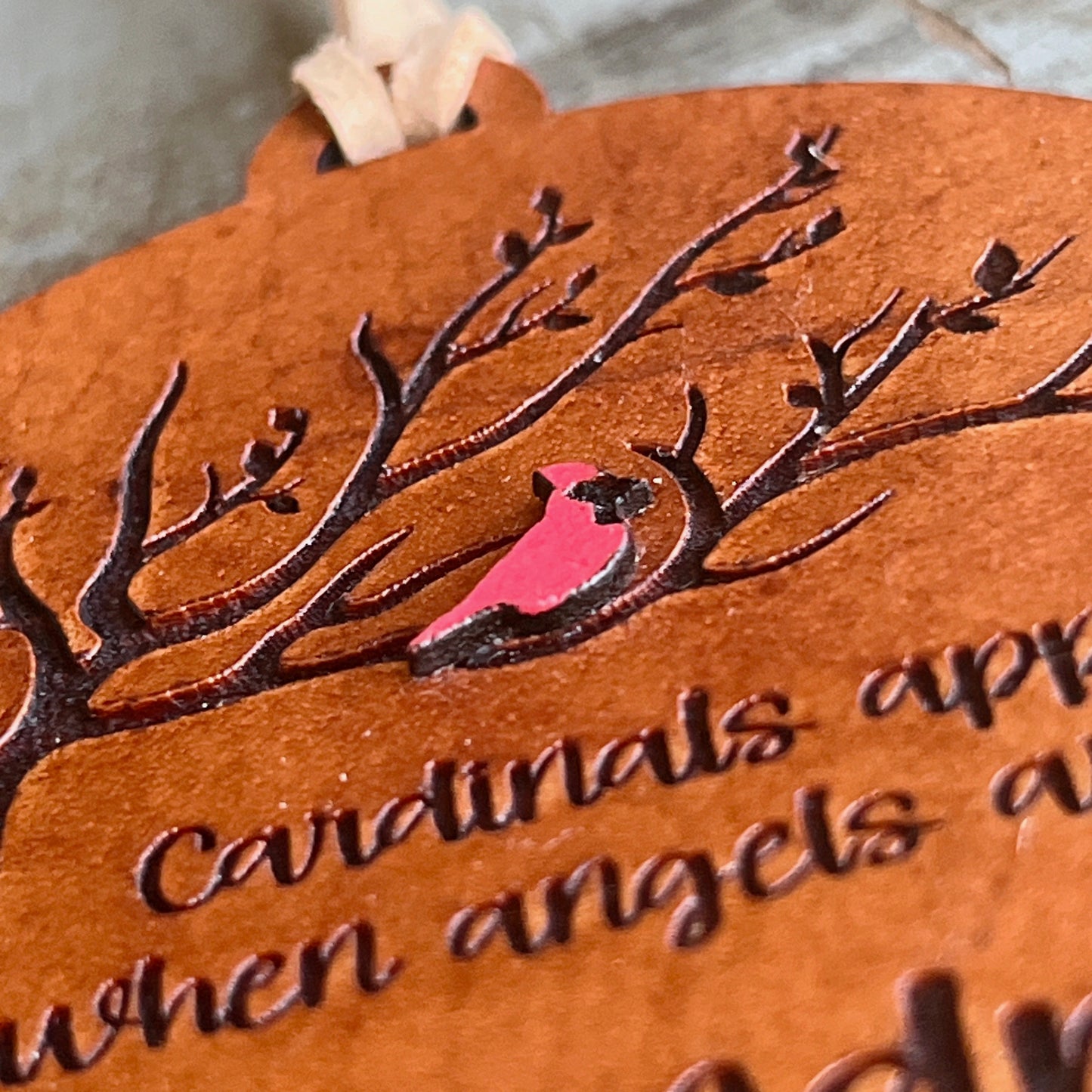 Cardinal Memorial Ornament – “Angels Are Near” Holiday Remembrance Gift