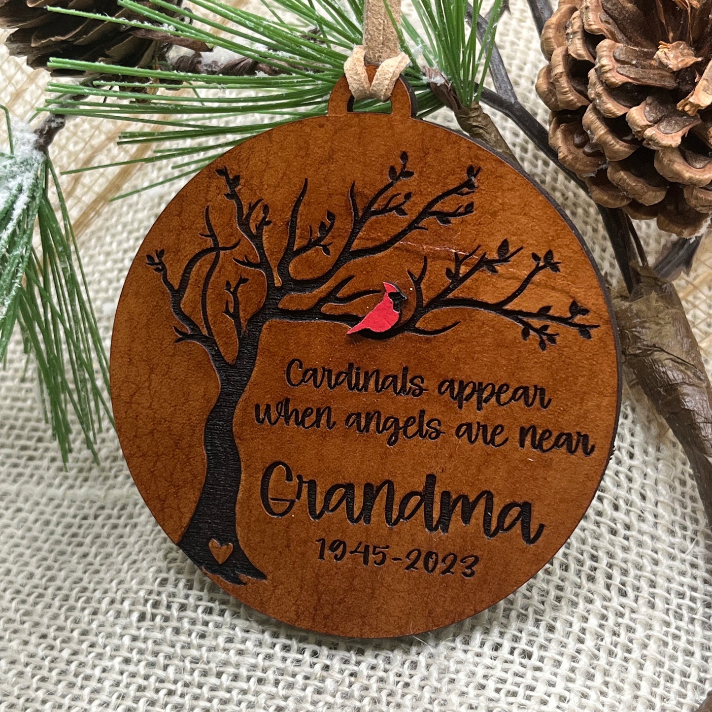 Cardinal Memorial Ornament – “Angels Are Near” Holiday Remembrance Gift