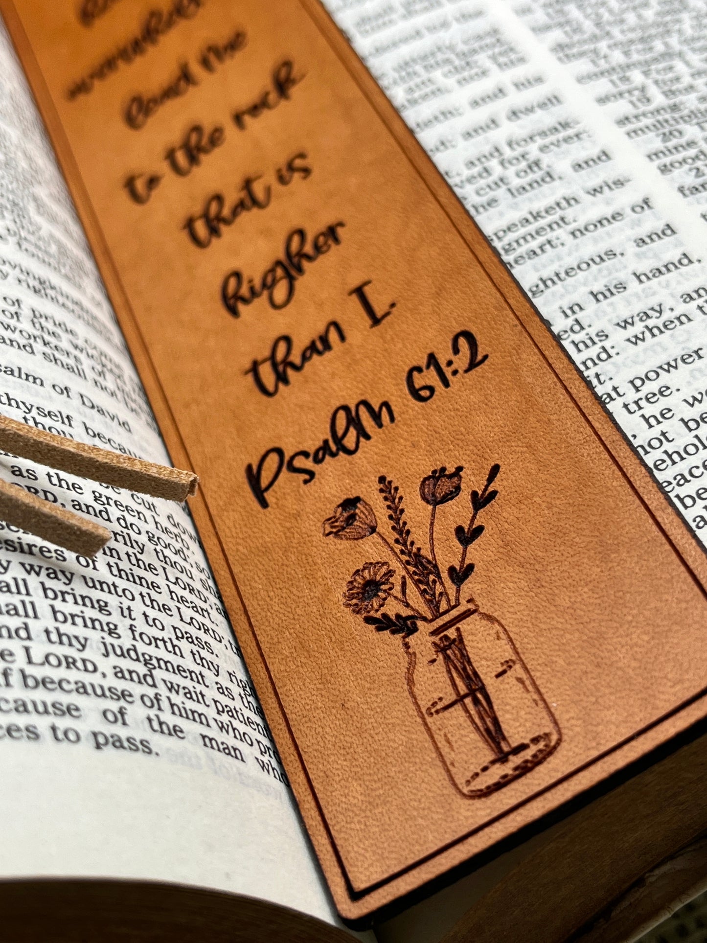 Scripture Bookmark, Christian Gifts for Women, Custom Leather Bookmark