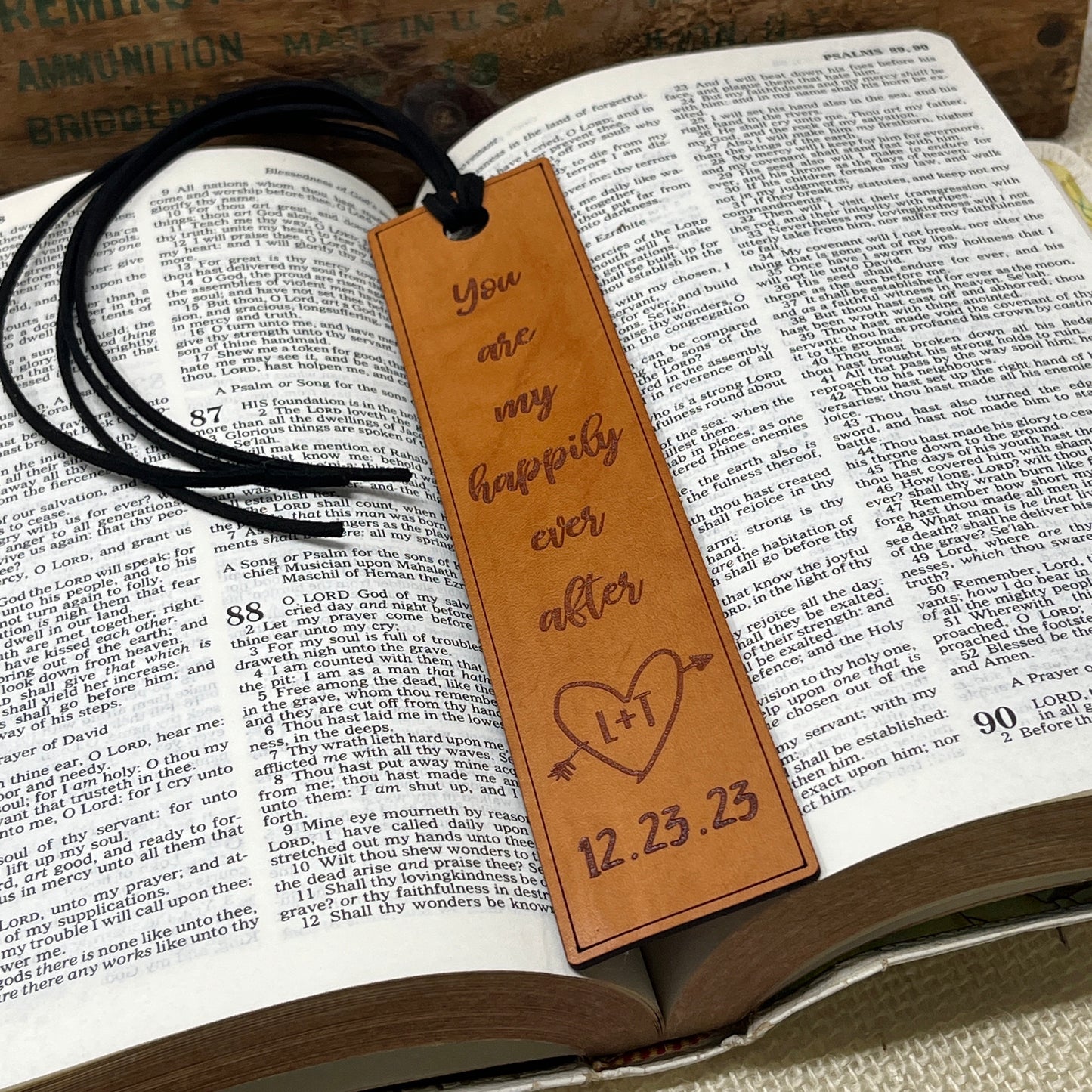 Personalized Leather 3rd Anniversary Bookmark, Gifts for Your Third Anniversary
