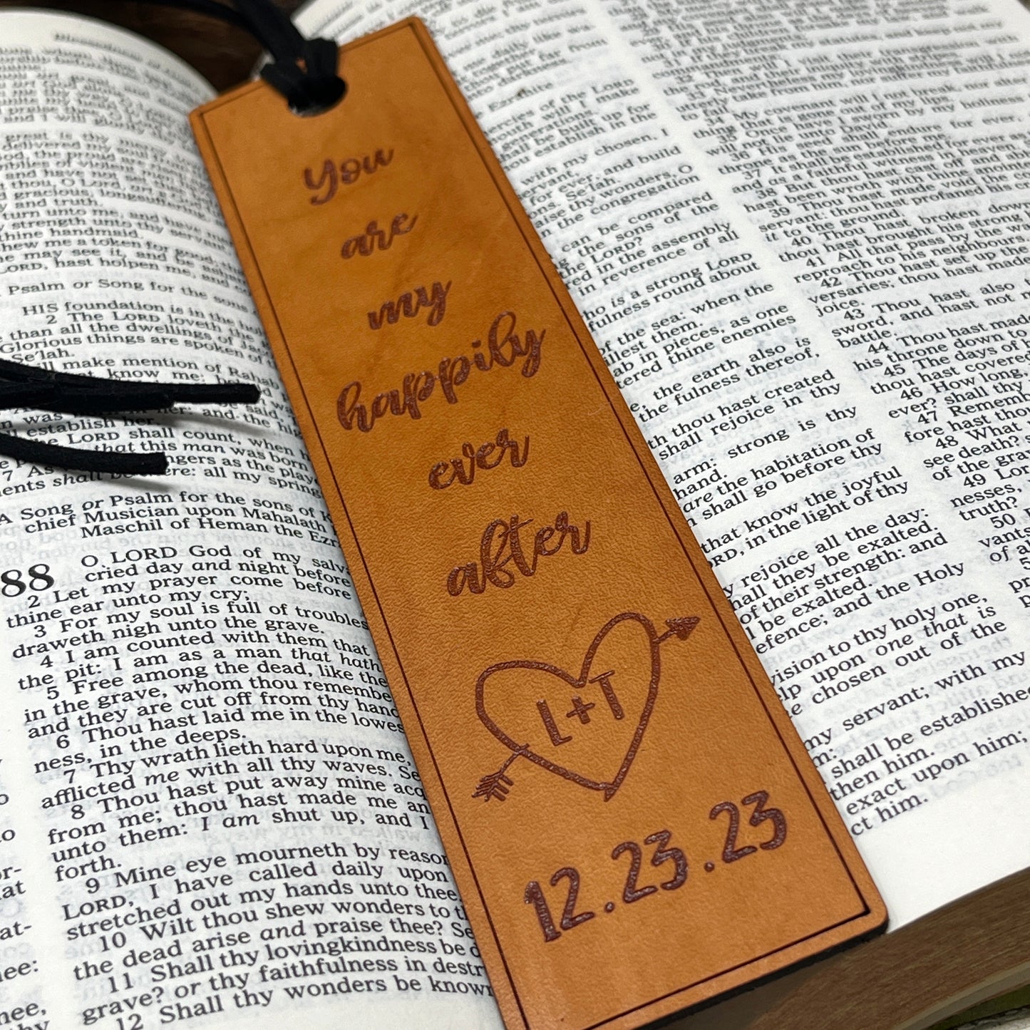 Personalized Leather 3rd Anniversary Bookmark, Gifts for Your Third Anniversary