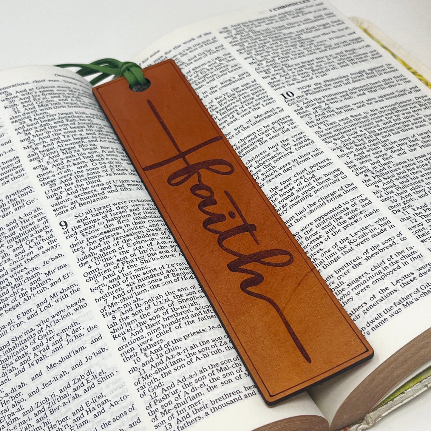 Engraved leather scripture bookmarks, Handcrafted Bookmarks, Christian Gifts